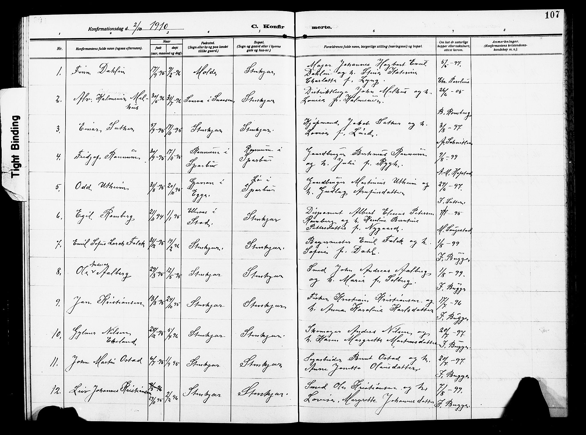 Ministerialprotokoller, klokkerbøker og fødselsregistre - Nord-Trøndelag, SAT/A-1458/739/L0376: Parish register (copy) no. 739C04, 1908-1917, p. 107