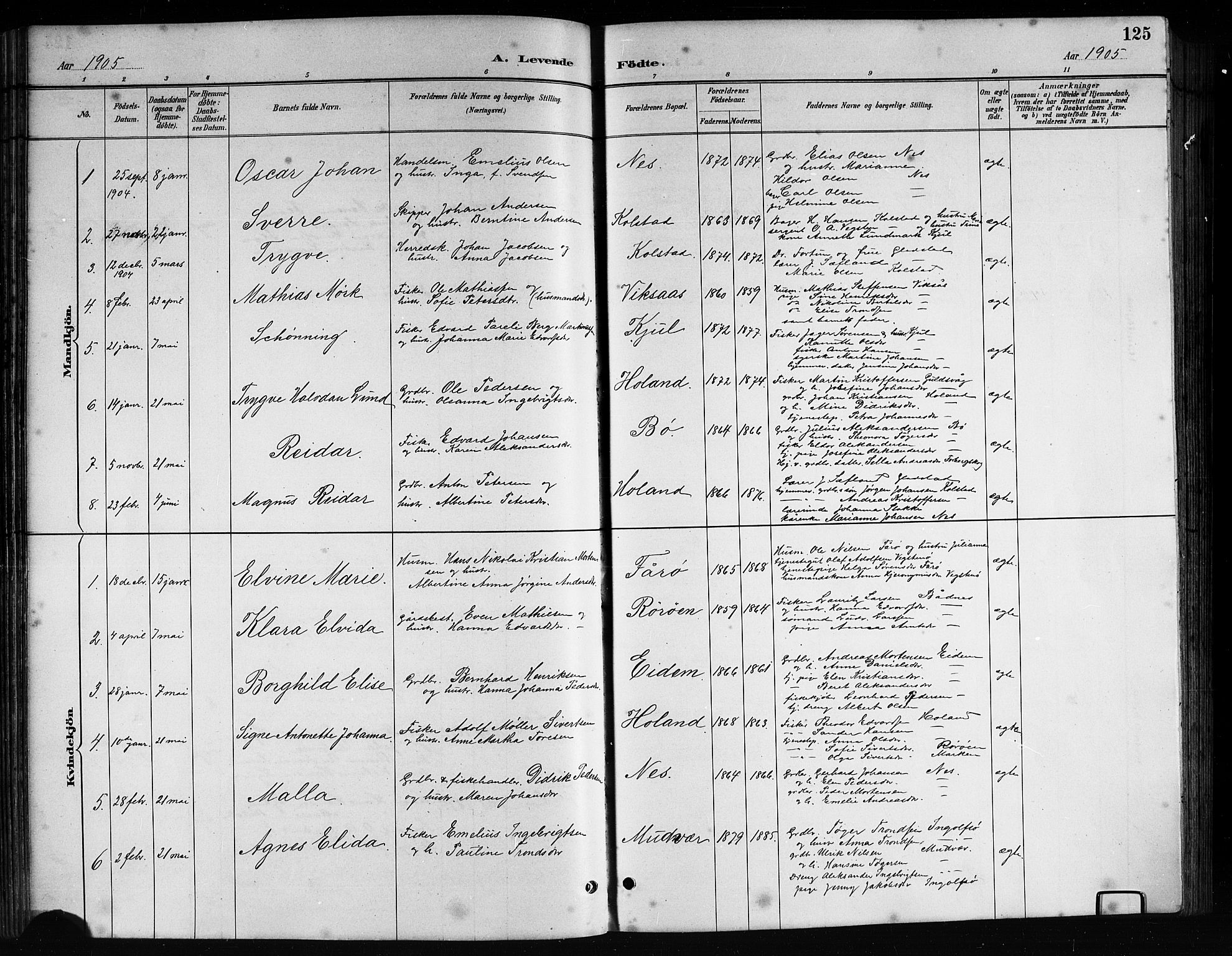 Ministerialprotokoller, klokkerbøker og fødselsregistre - Nordland, AV/SAT-A-1459/816/L0253: Parish register (copy) no. 816C03, 1886-1905, p. 125