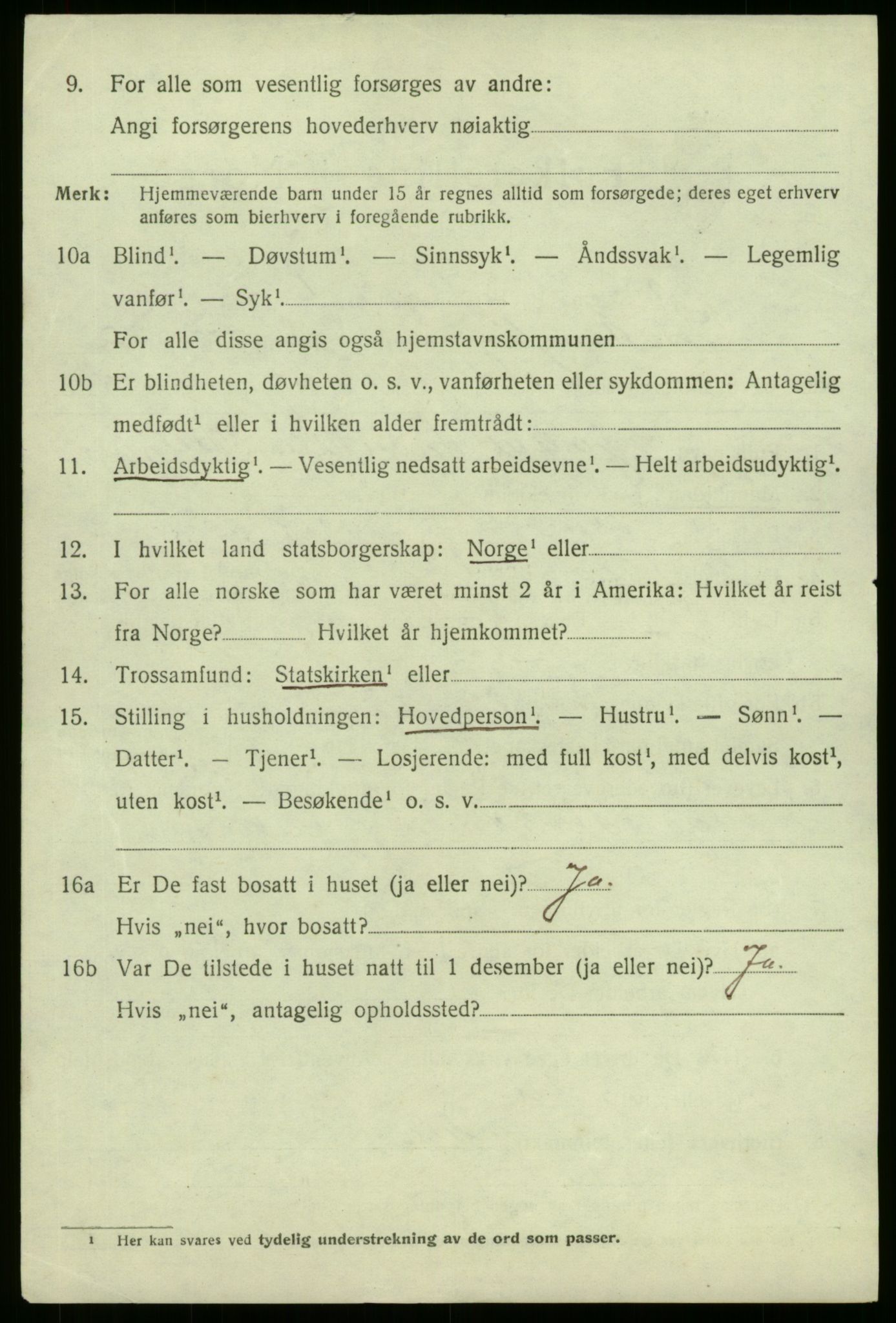 SAB, 1920 census for Sør-Vågsøy, 1920, p. 1045