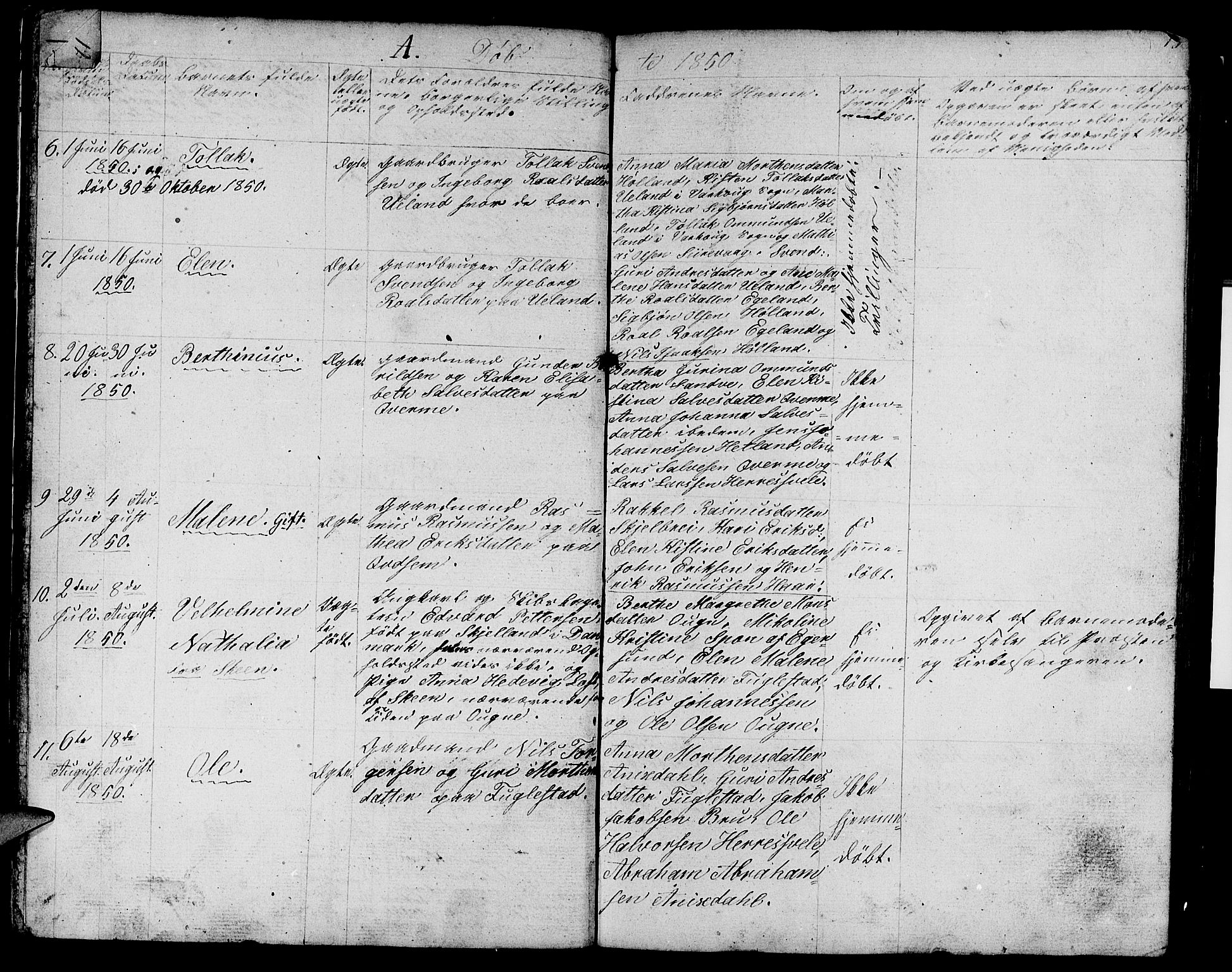 Eigersund sokneprestkontor, AV/SAST-A-101807/S09/L0003: Parish register (copy) no. B 3, 1846-1875, p. 13