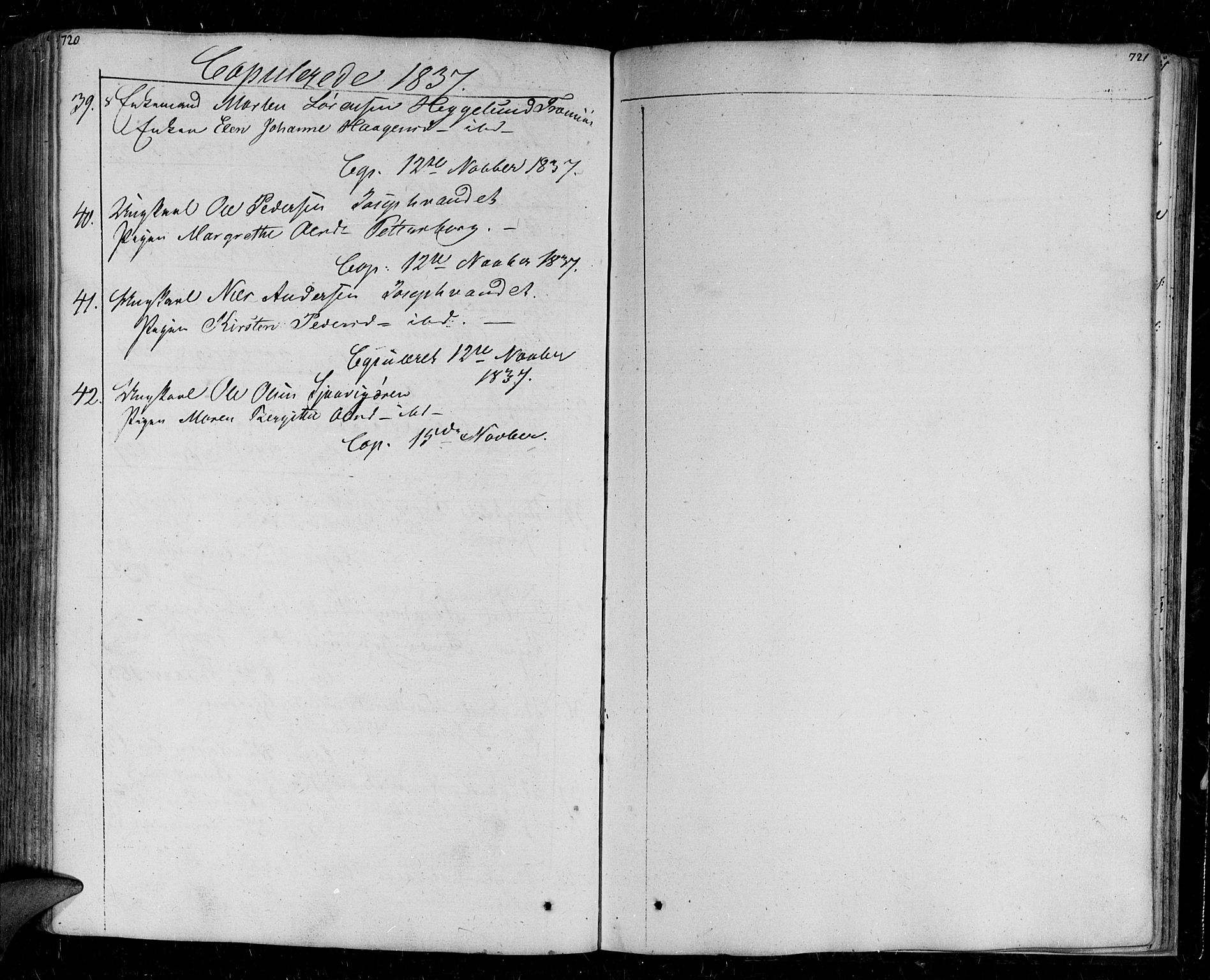 Tromsø sokneprestkontor/stiftsprosti/domprosti, SATØ/S-1343/G/Ga/L0008kirke: Parish register (official) no. 8, 1829-1837, p. 720-721