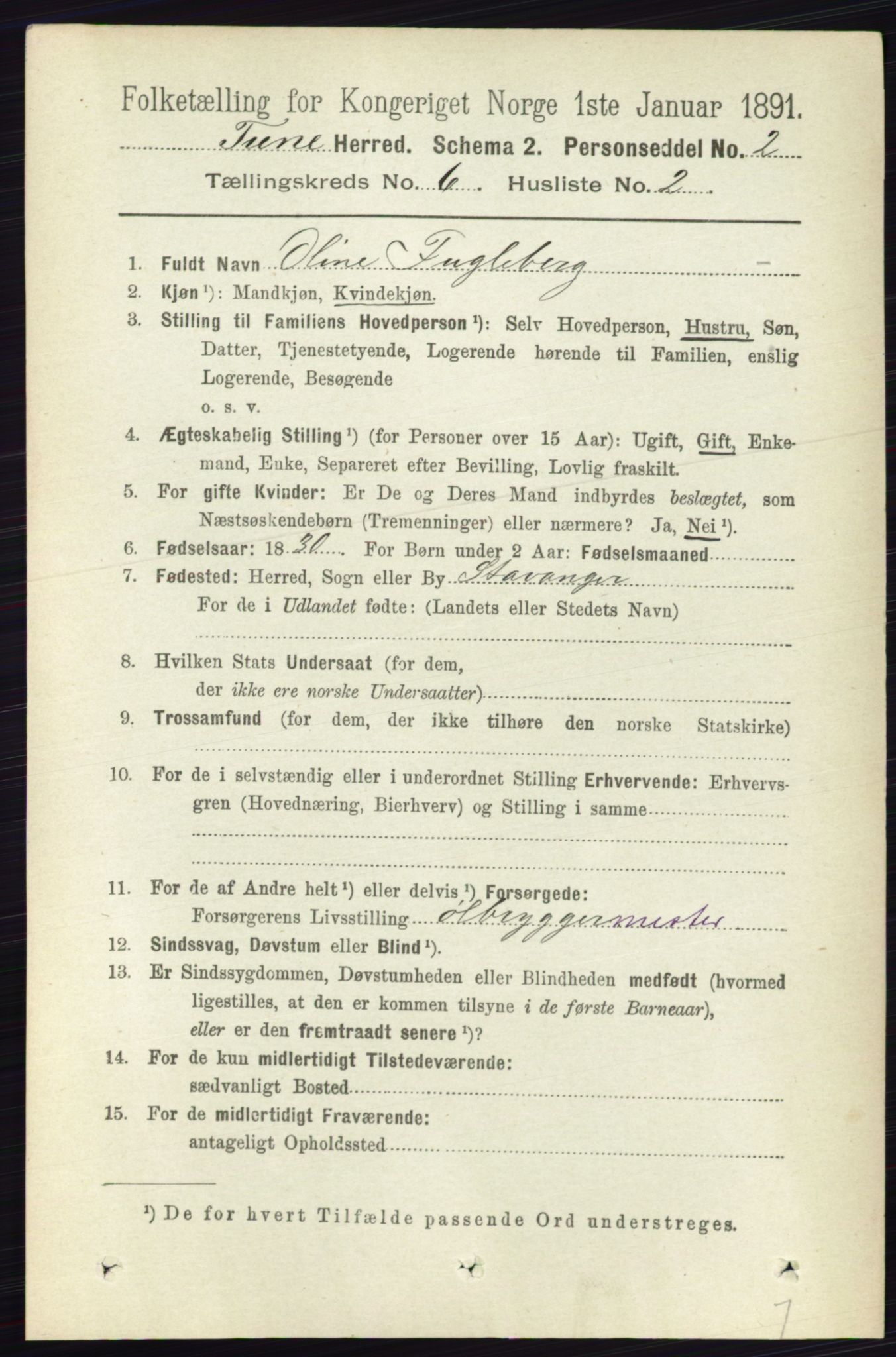 RA, 1891 census for 0130 Tune, 1891, p. 4102