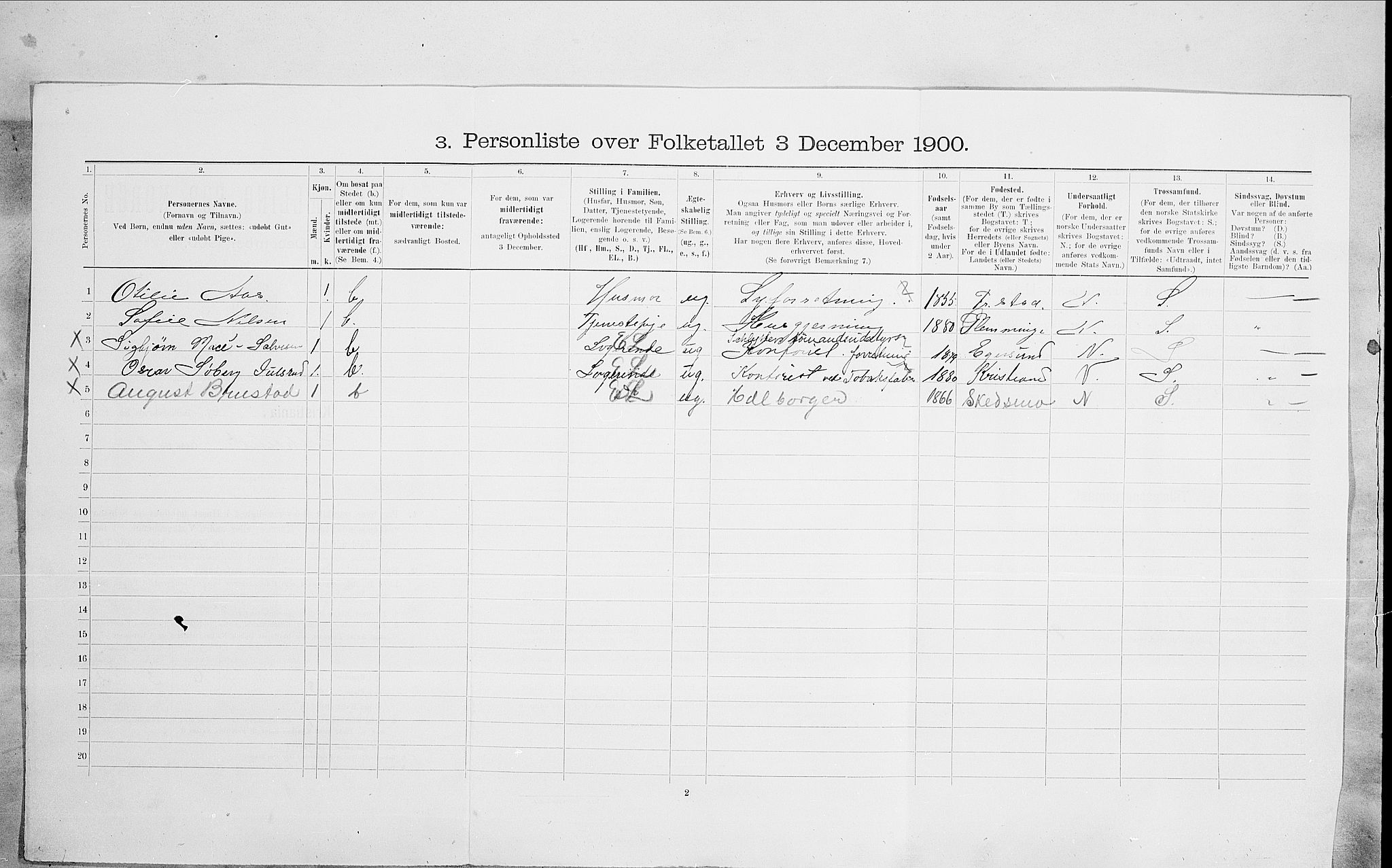 SAO, 1900 census for Kristiania, 1900, p. 83358