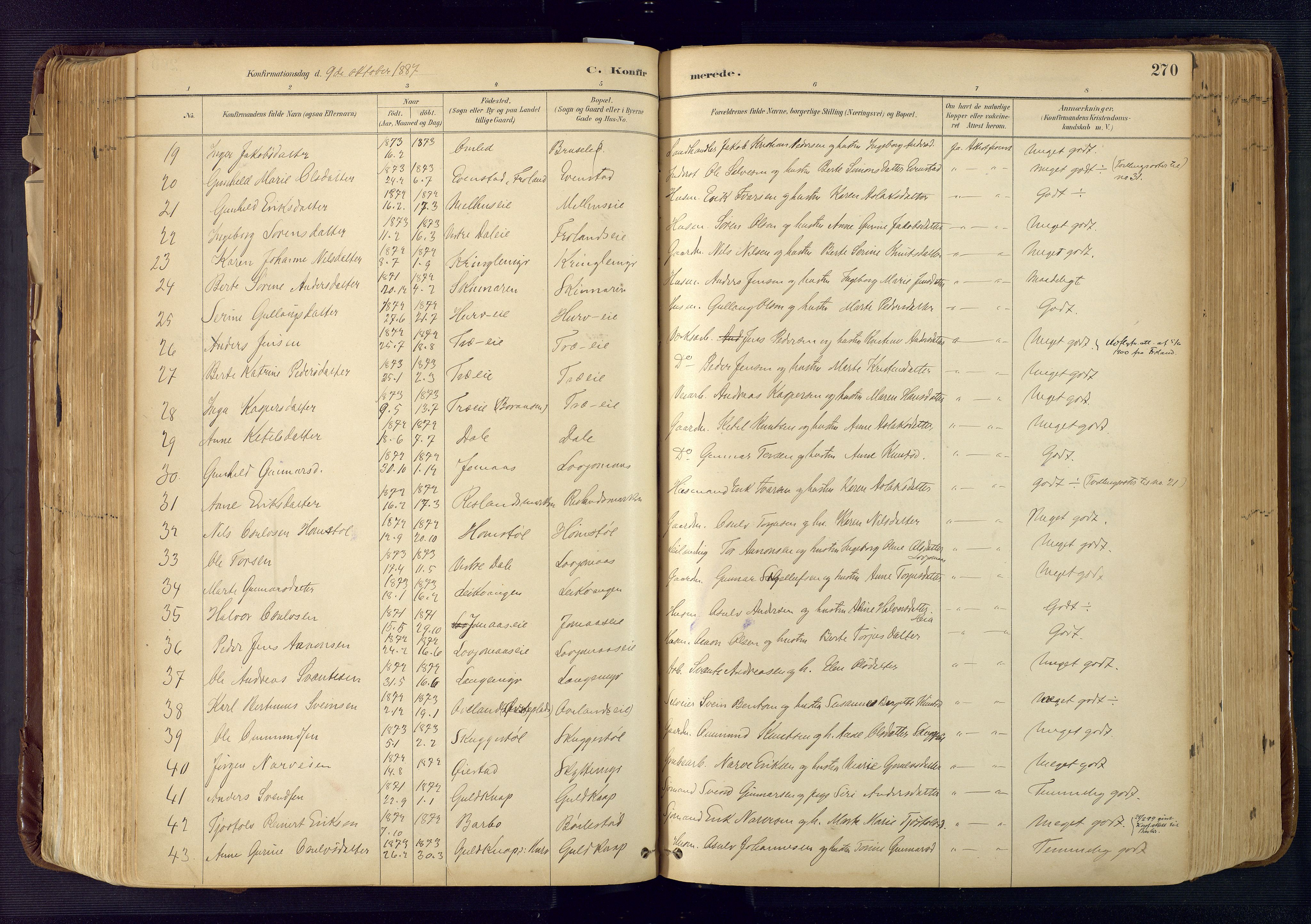Froland sokneprestkontor, SAK/1111-0013/F/Fa/L0005: Parish register (official) no. A 5, 1882-1921, p. 270