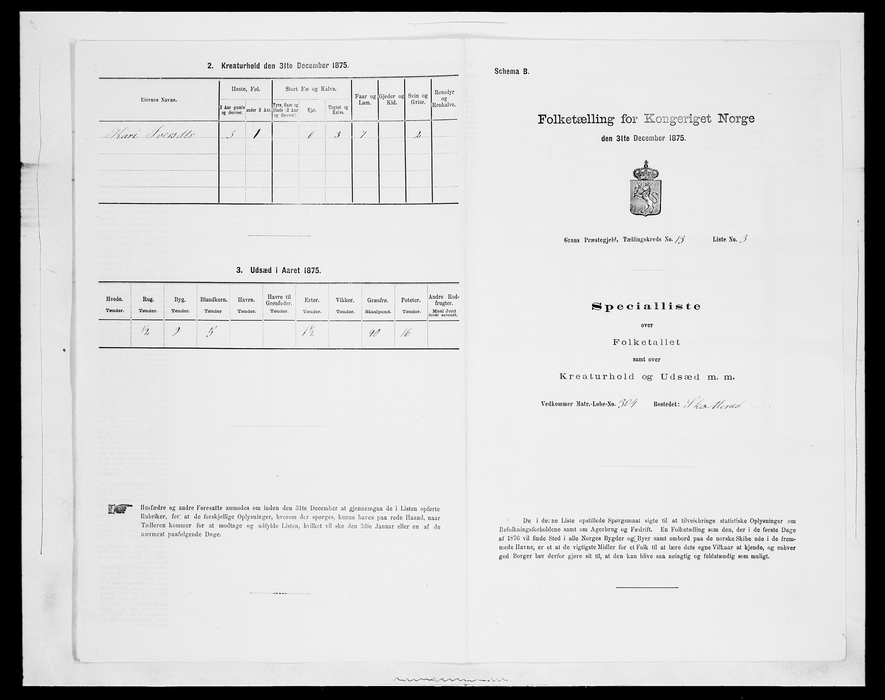 SAH, 1875 census for 0534P Gran, 1875, p. 2376