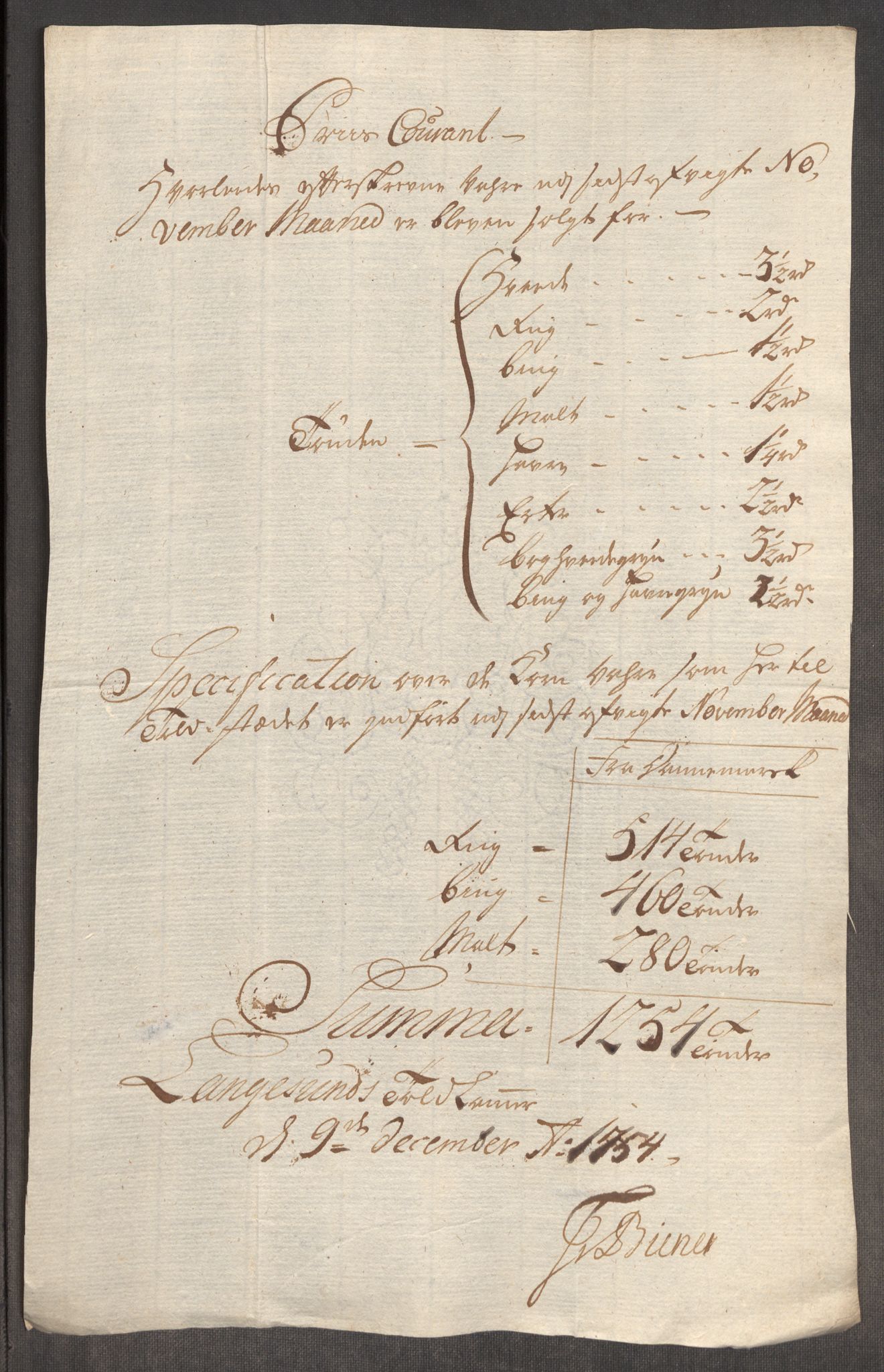 Rentekammeret inntil 1814, Realistisk ordnet avdeling, AV/RA-EA-4070/Oe/L0005: [Ø1]: Priskuranter, 1753-1757, p. 279