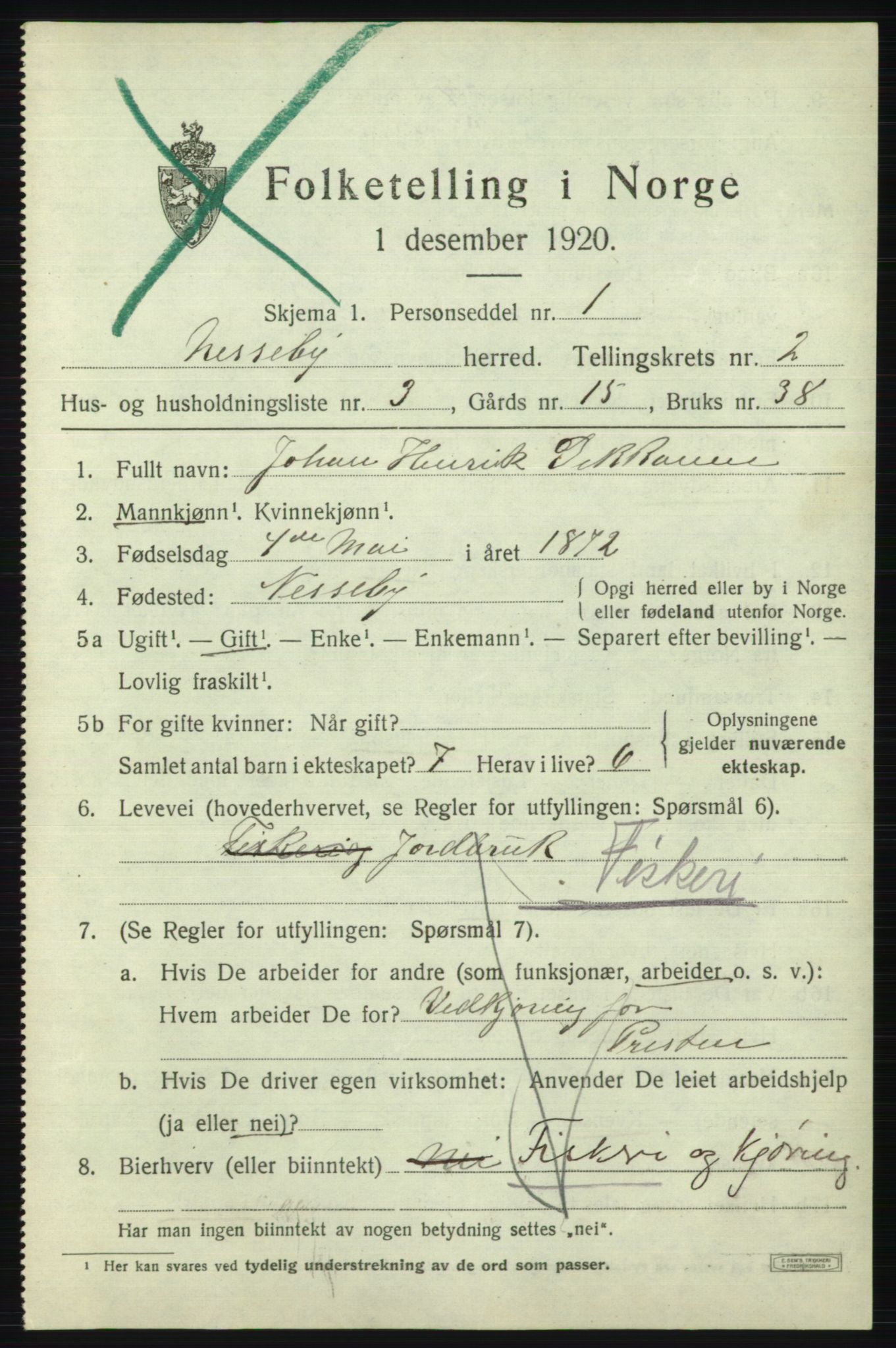 SATØ, 1920 census for Nesseby, 1920, p. 924