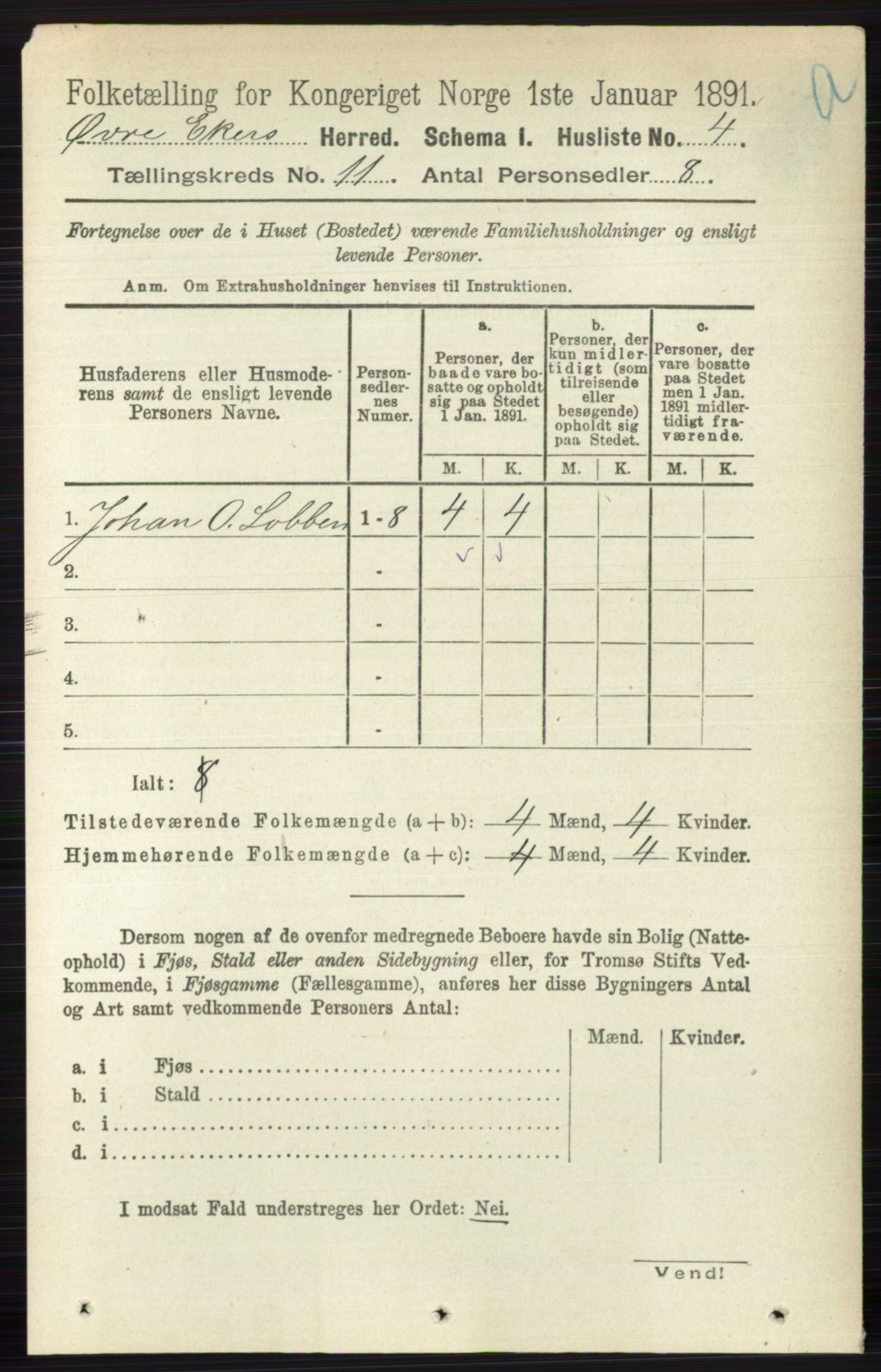 RA, 1891 census for 0624 Øvre Eiker, 1891, p. 4495