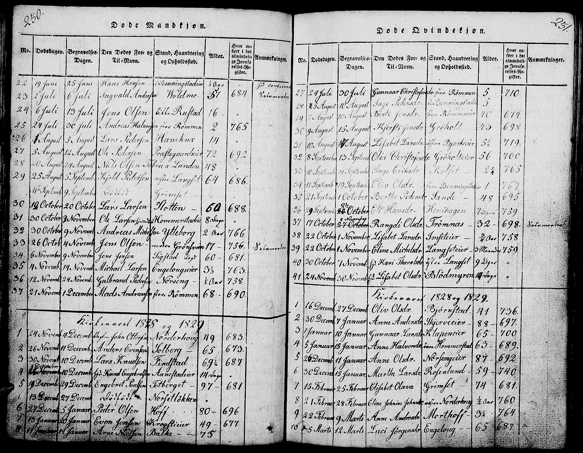 Løten prestekontor, SAH/PREST-022/L/La/L0001: Parish register (copy) no. 1, 1812-1832, p. 230-231
