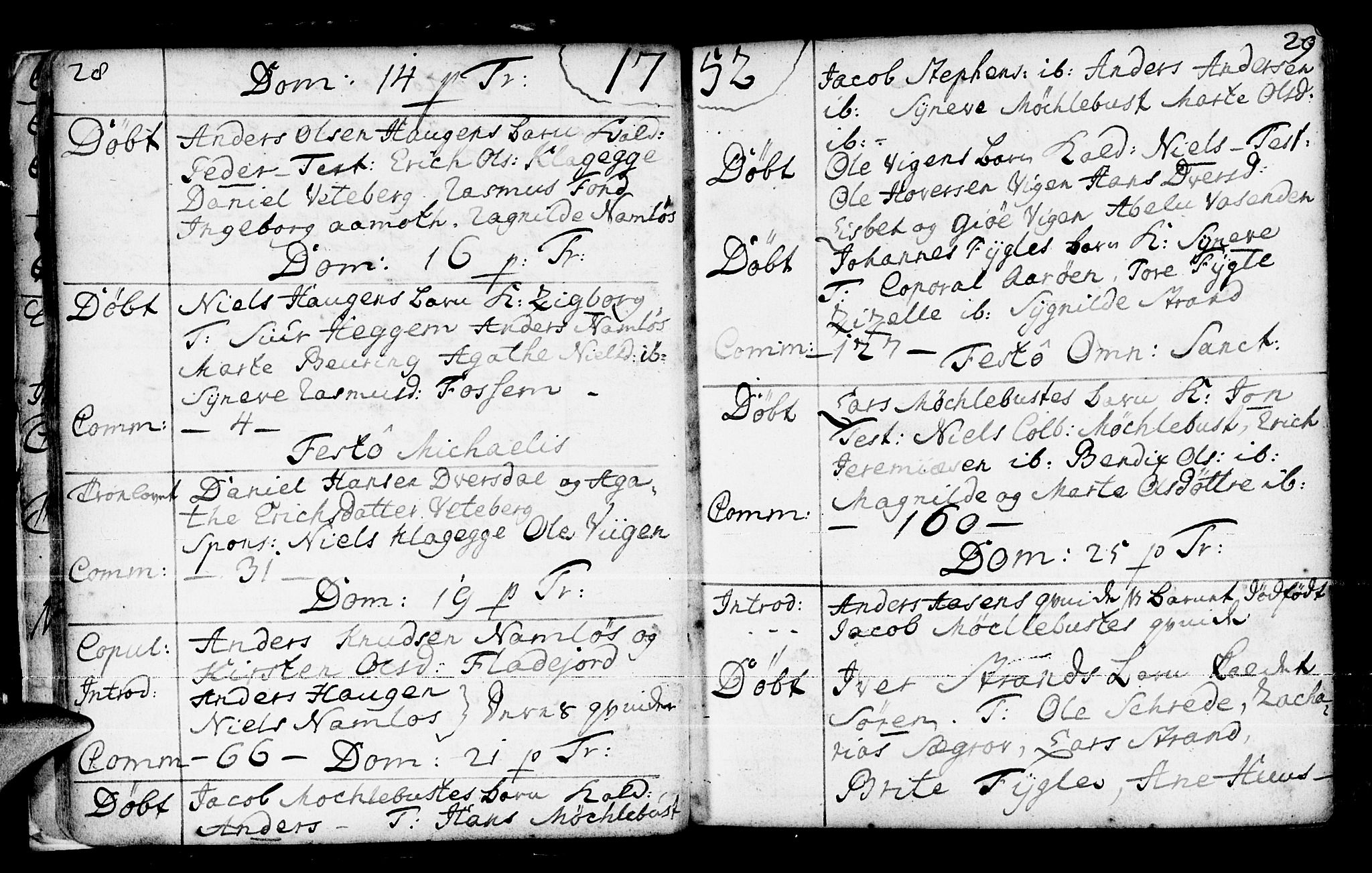 Jølster sokneprestembete, AV/SAB-A-80701/H/Haa/Haaa/L0004: Parish register (official) no. A 4, 1749-1789, p. 28-29