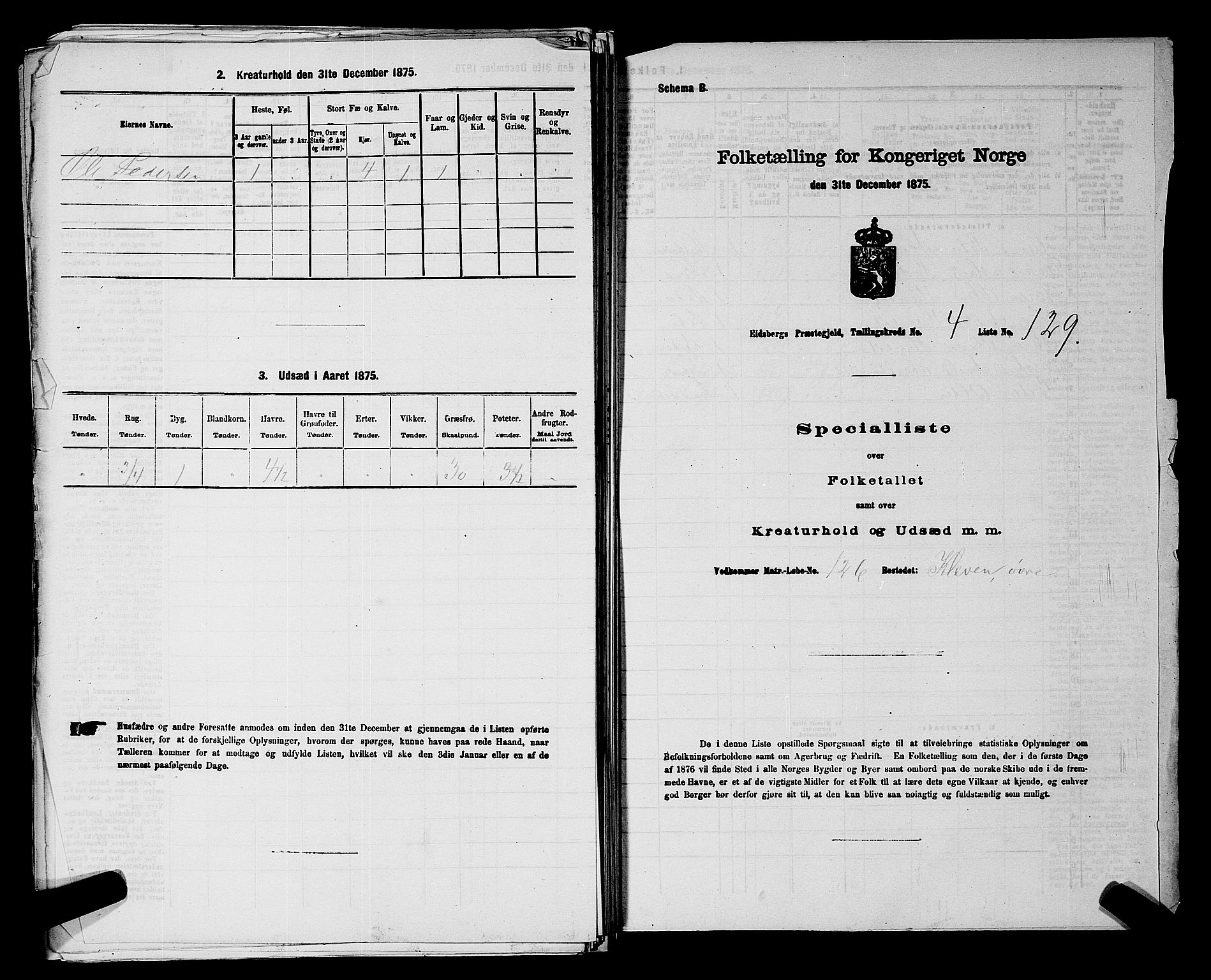 RA, 1875 census for 0125P Eidsberg, 1875, p. 895