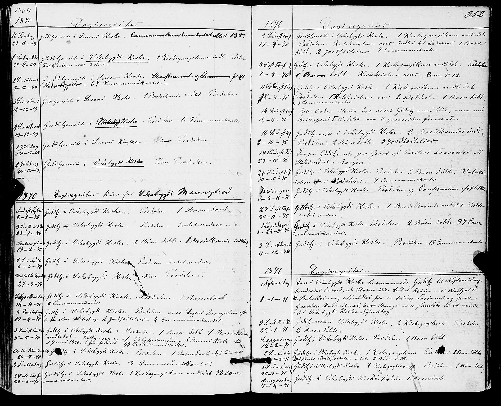 Sveio Sokneprestembete, AV/SAB-A-78501/H/Haa: Parish register (official) no. A 1, 1861-1877, p. 352