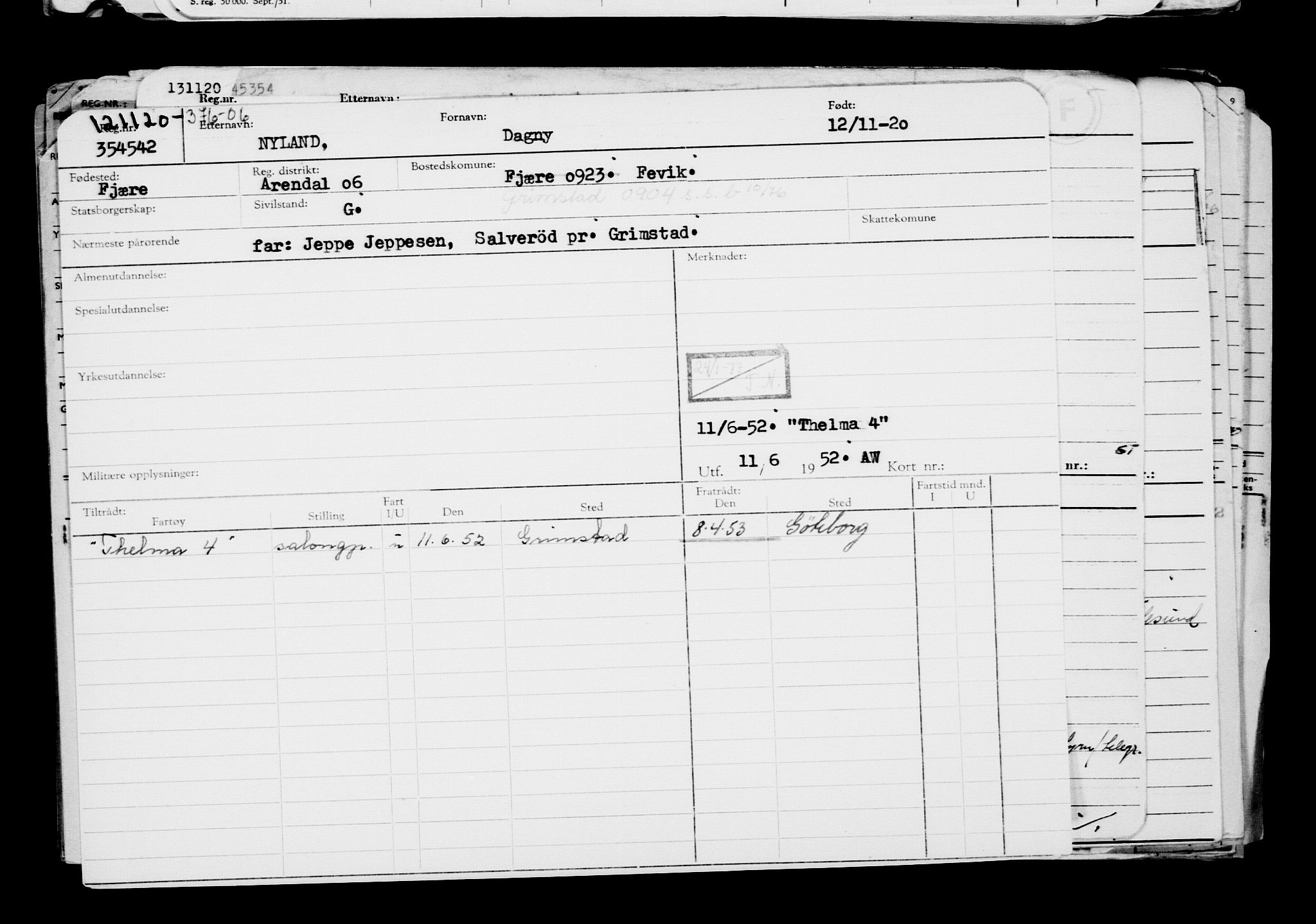 Direktoratet for sjømenn, AV/RA-S-3545/G/Gb/L0187: Hovedkort, 1920, p. 272