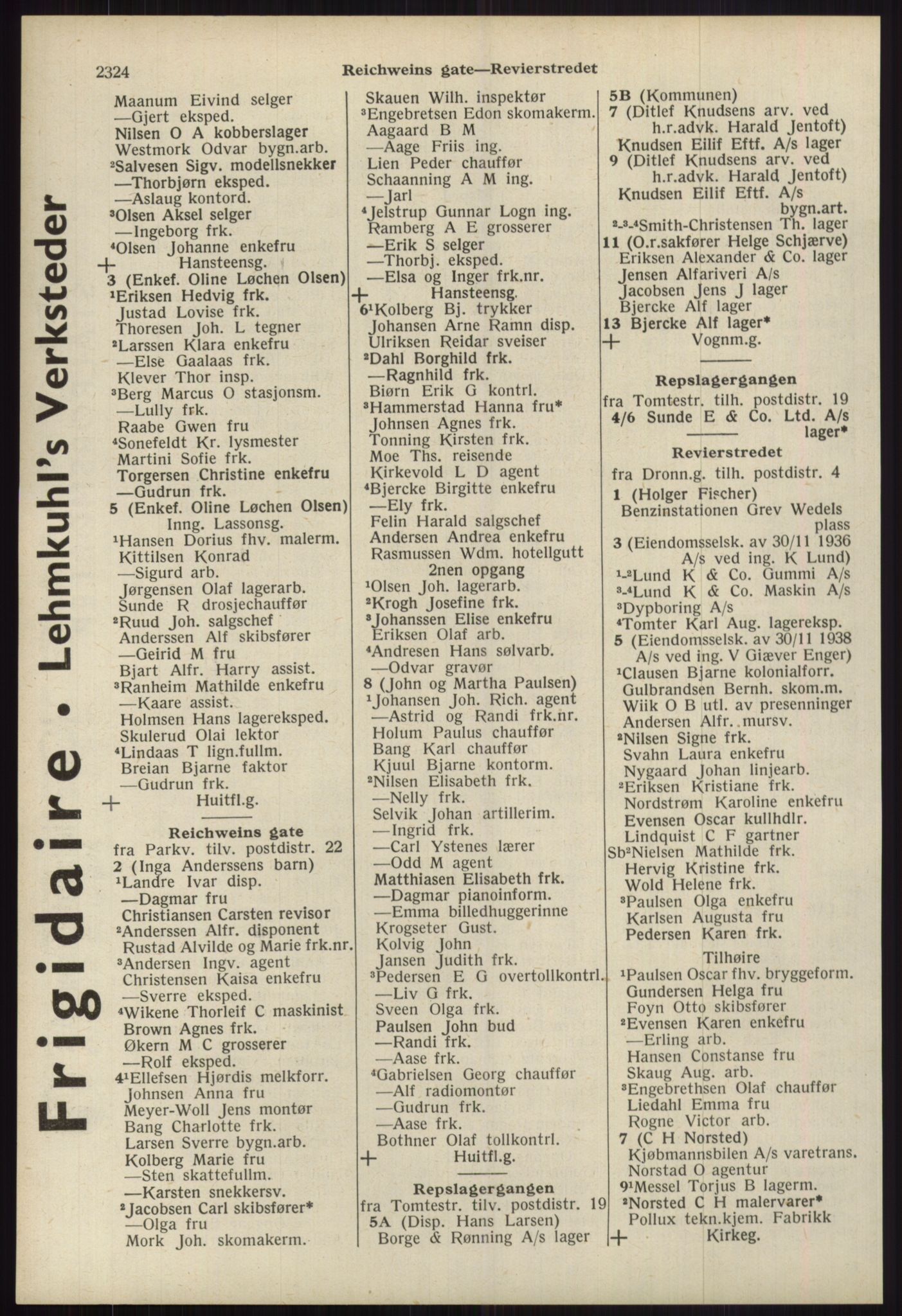 Kristiania/Oslo adressebok, PUBL/-, 1939, p. 2324