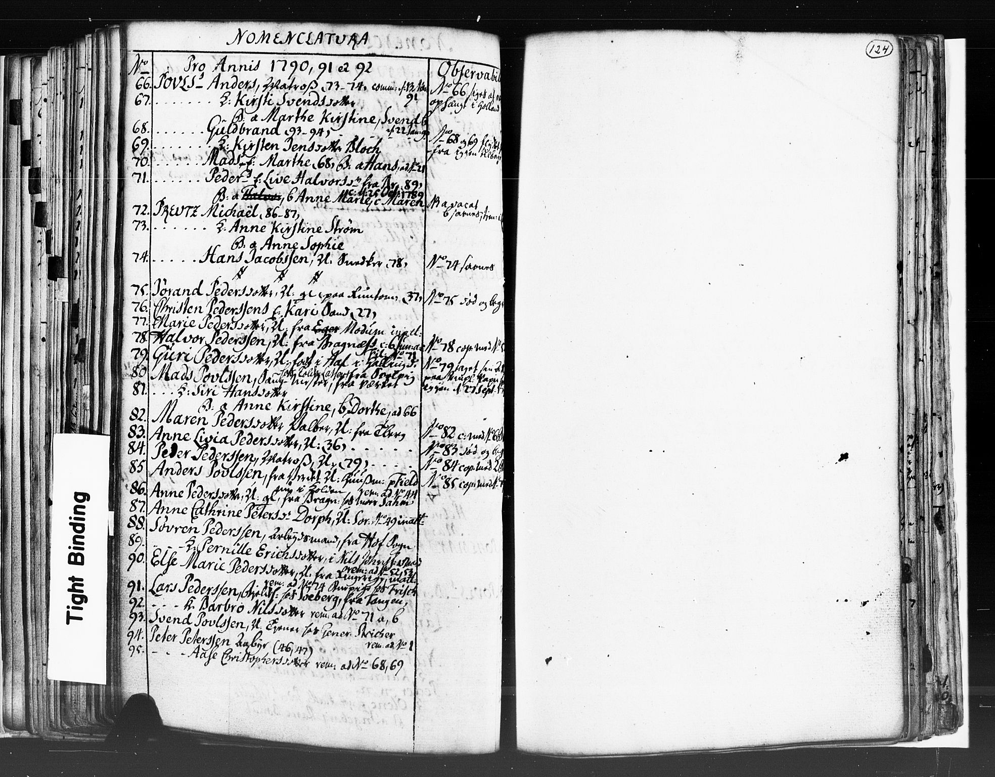 Strømsø kirkebøker, SAKO/A-246/K/Ka/L0001: Sjeleregister, 1778-1792, p. 124