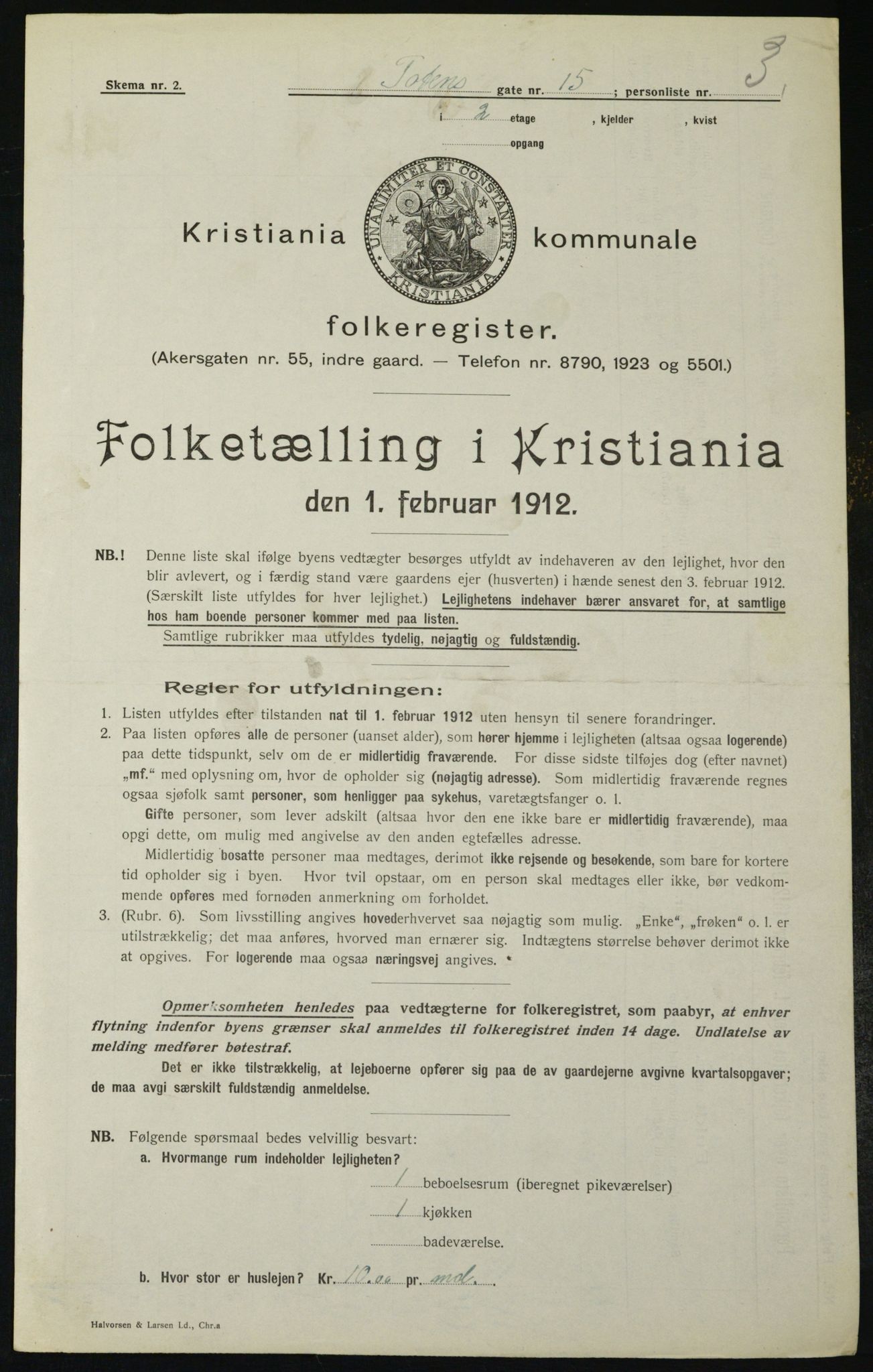 OBA, Municipal Census 1912 for Kristiania, 1912, p. 115578
