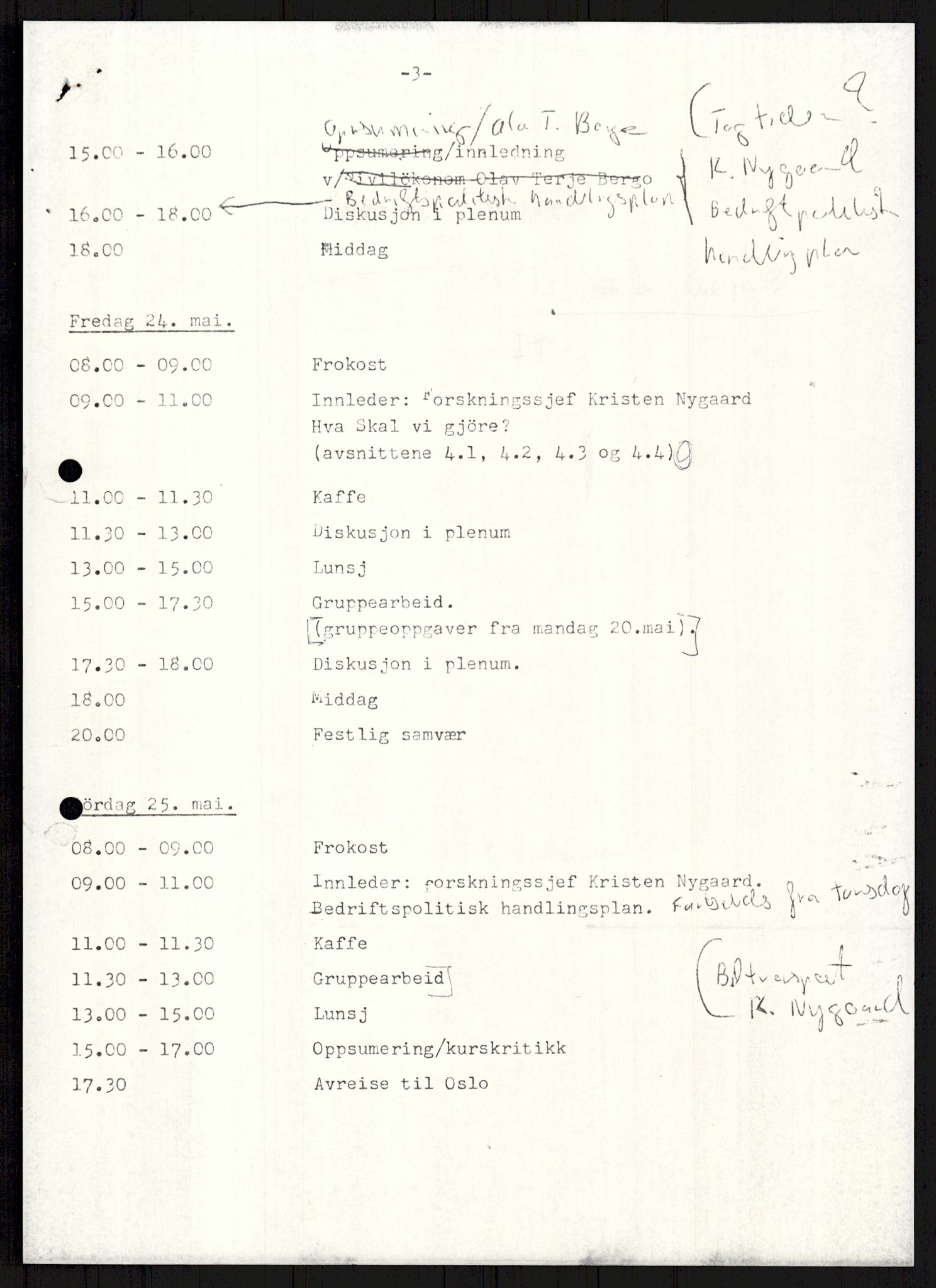 Nygaard, Kristen, AV/RA-PA-1398/F/Fi/L0002: Fagbevegelse, demokrati, Jern- og Metallprosjektet, 1970-2002, p. 477