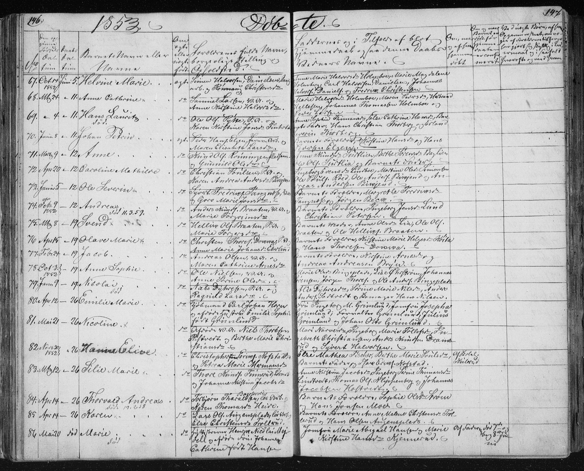 Kongsberg kirkebøker, AV/SAKO-A-22/F/Fa/L0009: Parish register (official) no. I 9, 1839-1858, p. 146-147