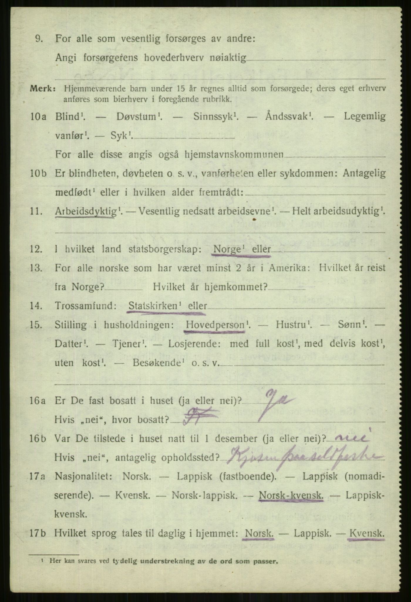SATØ, 1920 census for Lyngen, 1920, p. 10386