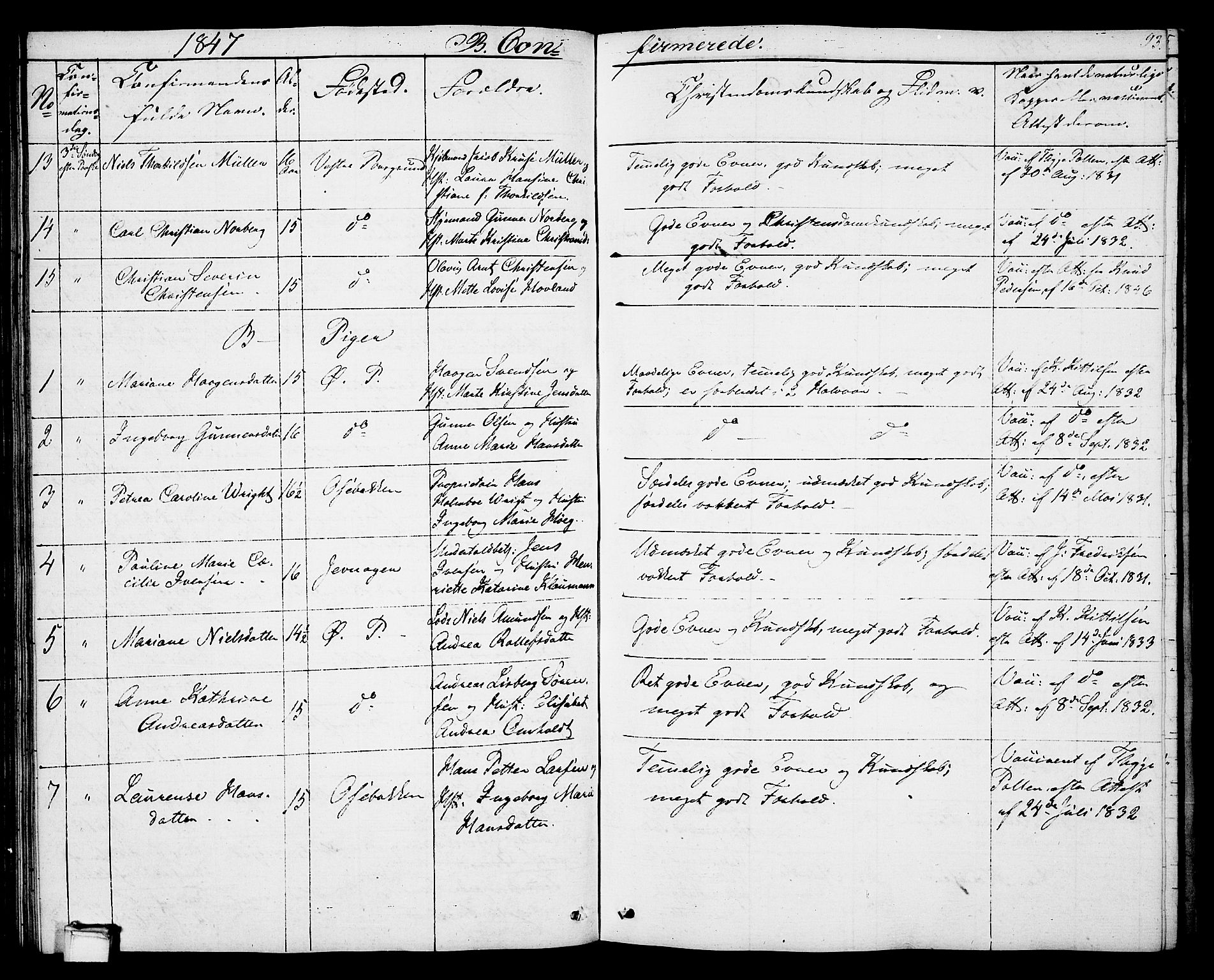 Porsgrunn kirkebøker , SAKO/A-104/G/Gb/L0003: Parish register (copy) no. II 3, 1841-1852, p. 93