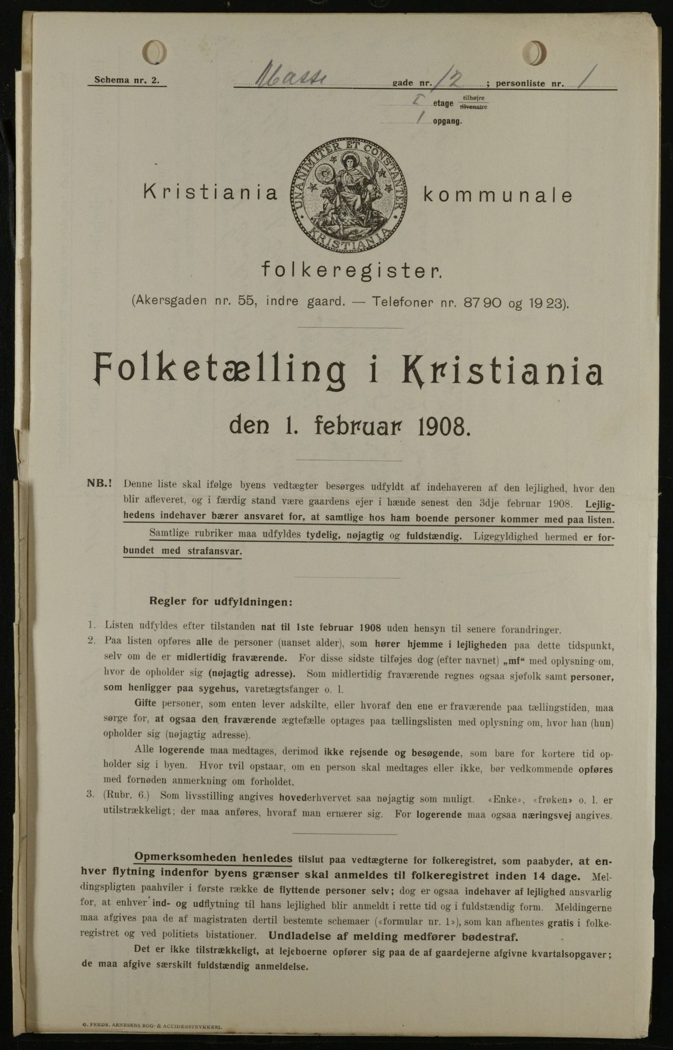 OBA, Municipal Census 1908 for Kristiania, 1908, p. 59075