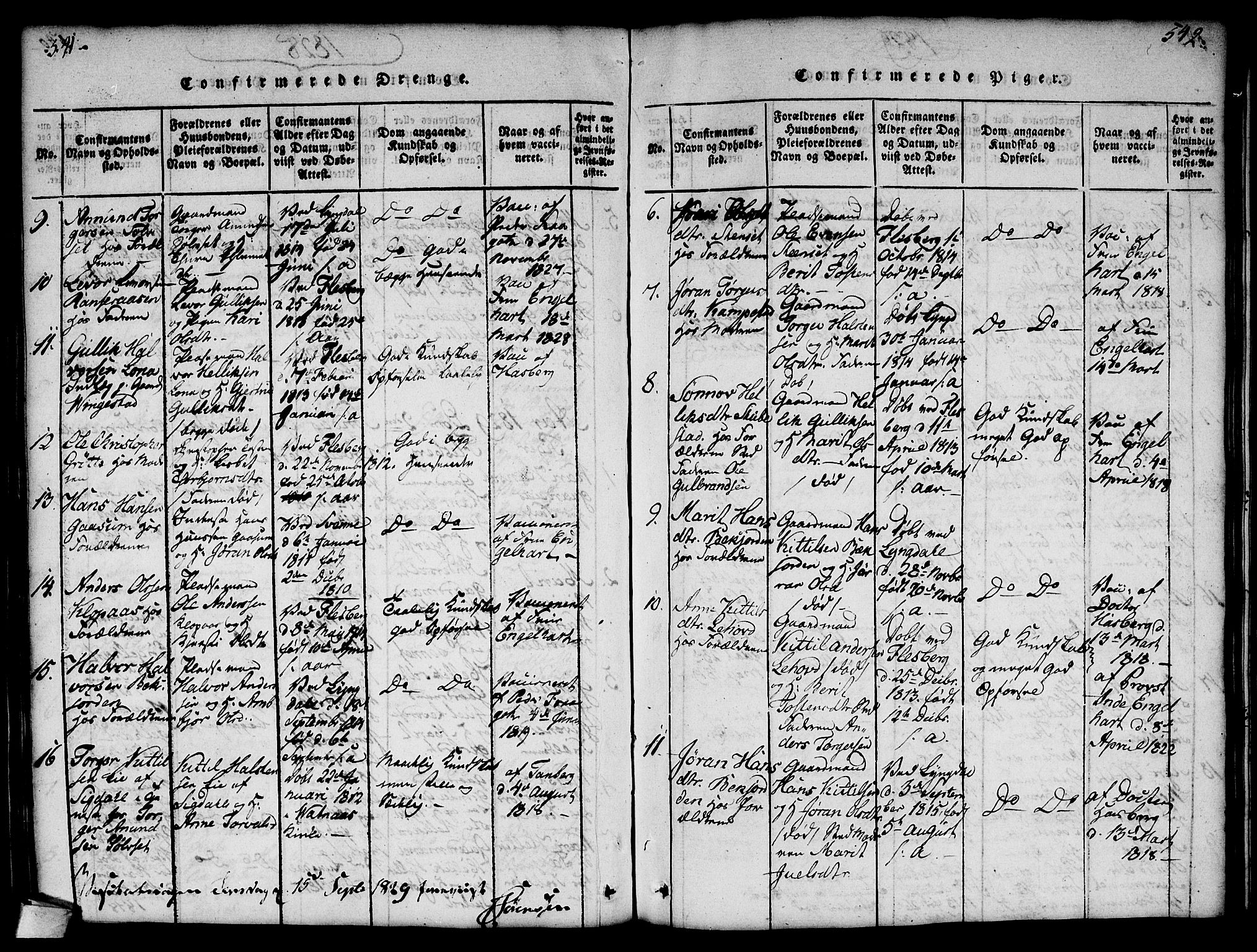 Flesberg kirkebøker, SAKO/A-18/G/Ga/L0001: Parish register (copy) no. I 1, 1816-1834, p. 541-542