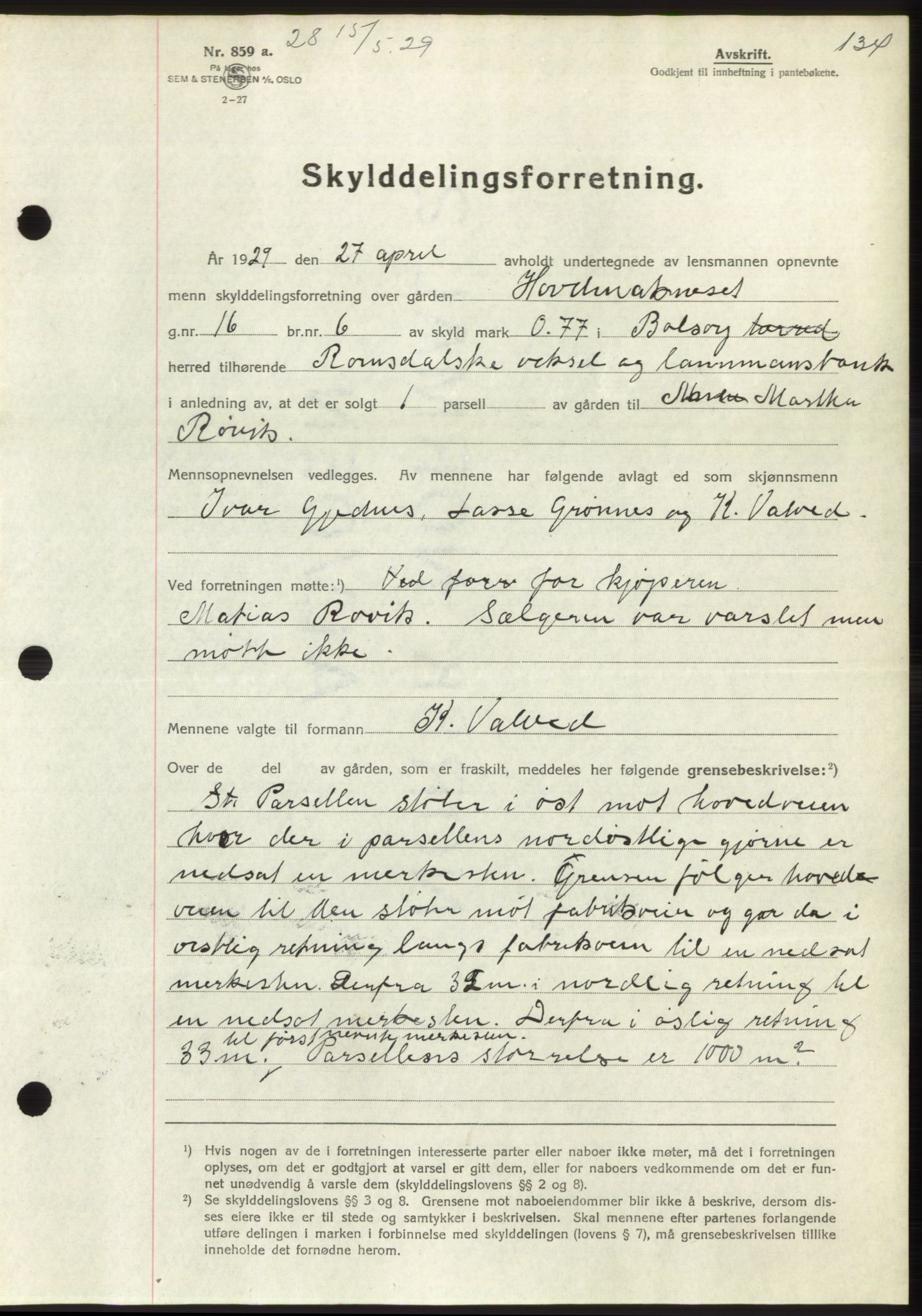 Romsdal sorenskriveri, AV/SAT-A-4149/1/2/2C/L0056: Mortgage book no. 50, 1929-1929, Deed date: 15.05.1929