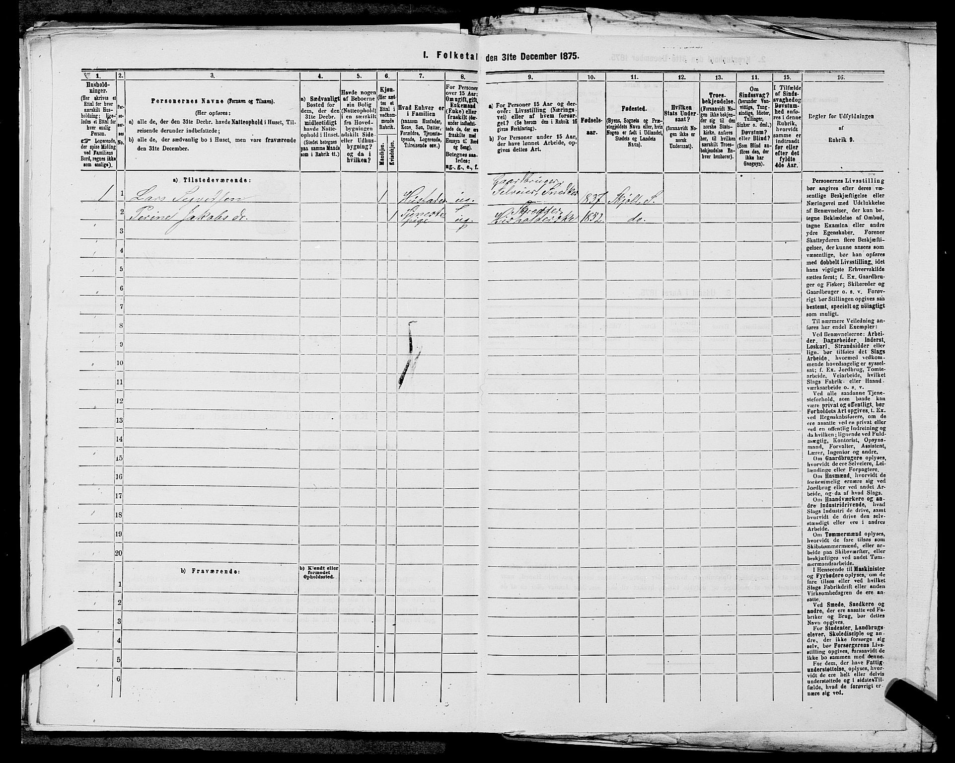 SAST, 1875 census for 1154P Skjold, 1875, p. 124