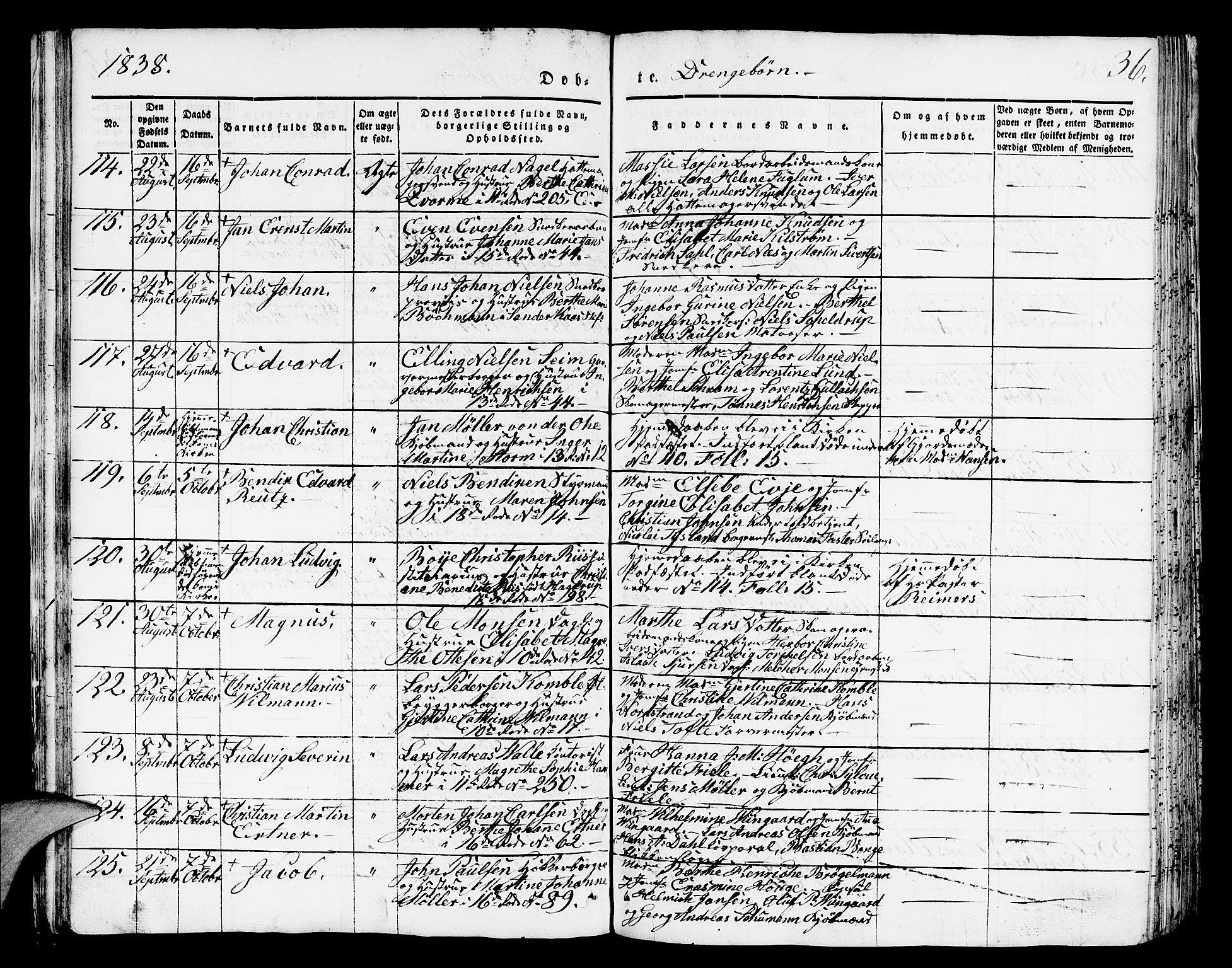 Domkirken sokneprestembete, AV/SAB-A-74801/H/Hab/L0008: Parish register (copy) no. B 1, 1836-1841, p. 36