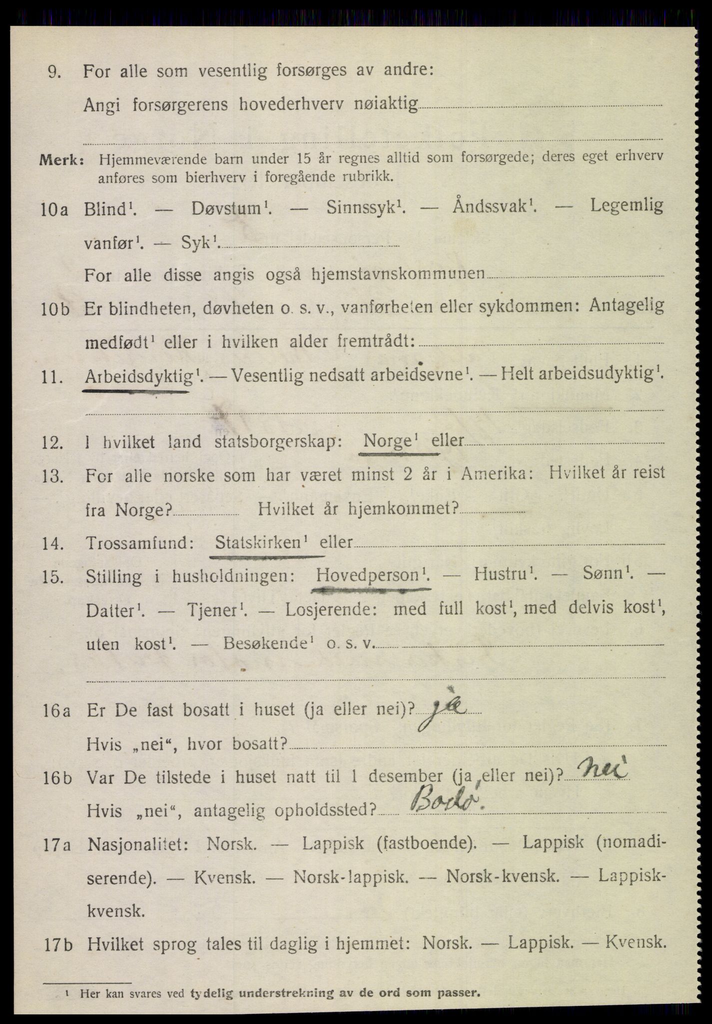 SAT, 1920 census for Kjerringøy, 1920, p. 1184