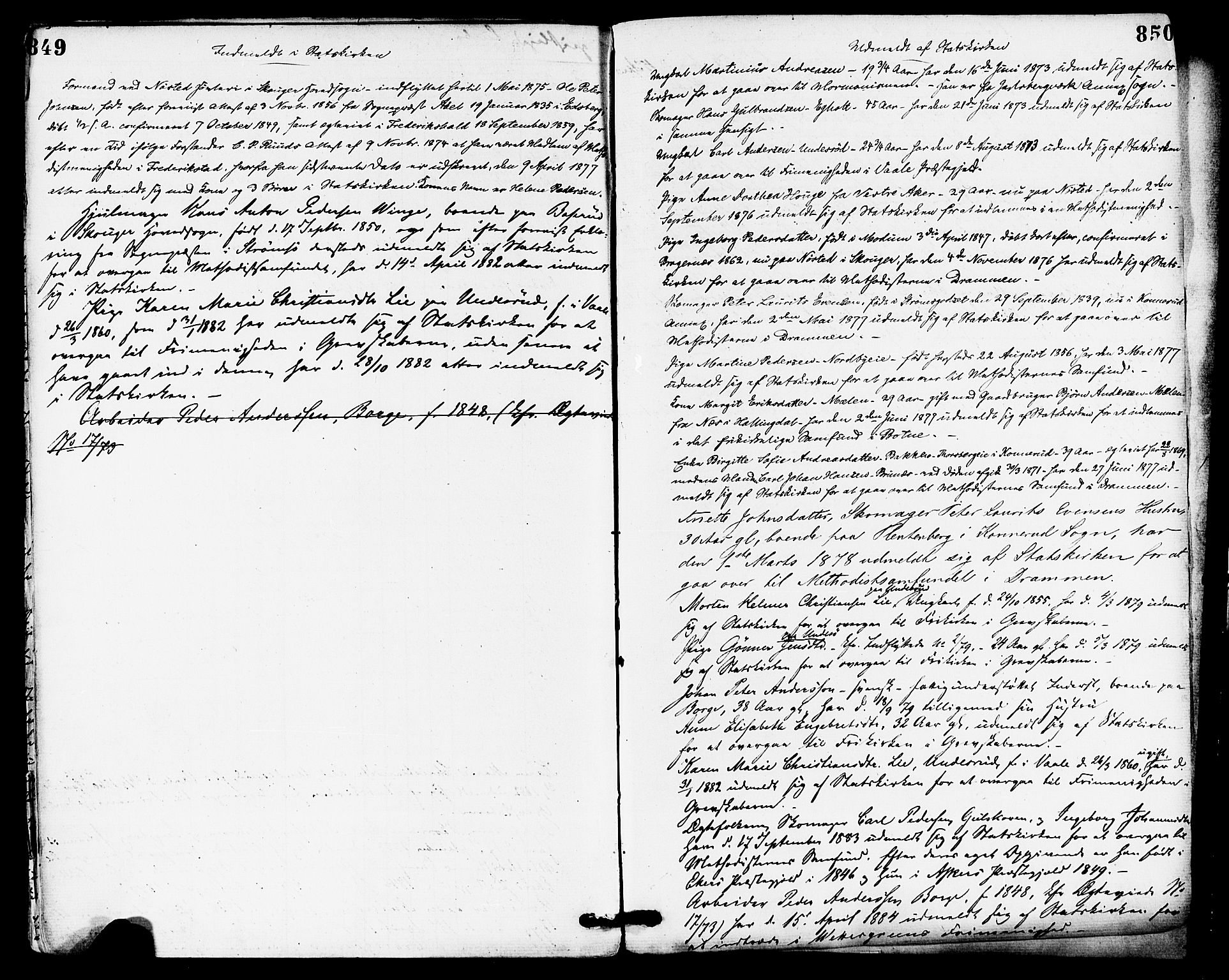 Skoger kirkebøker, SAKO/A-59/F/Fa/L0005: Parish register (official) no. I 5, 1873-1884, p. 849-850