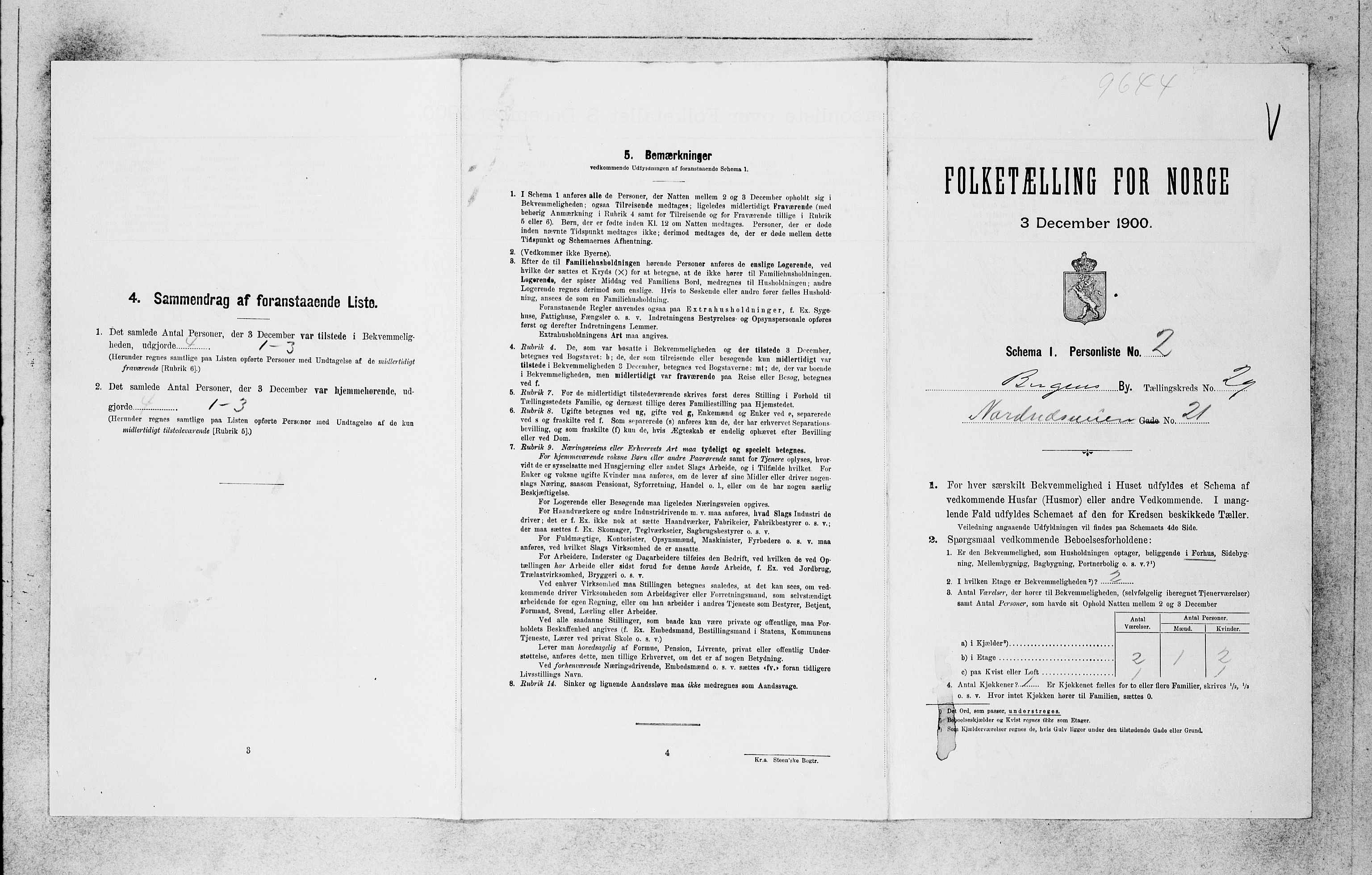 SAB, 1900 census for Bergen, 1900, p. 6168