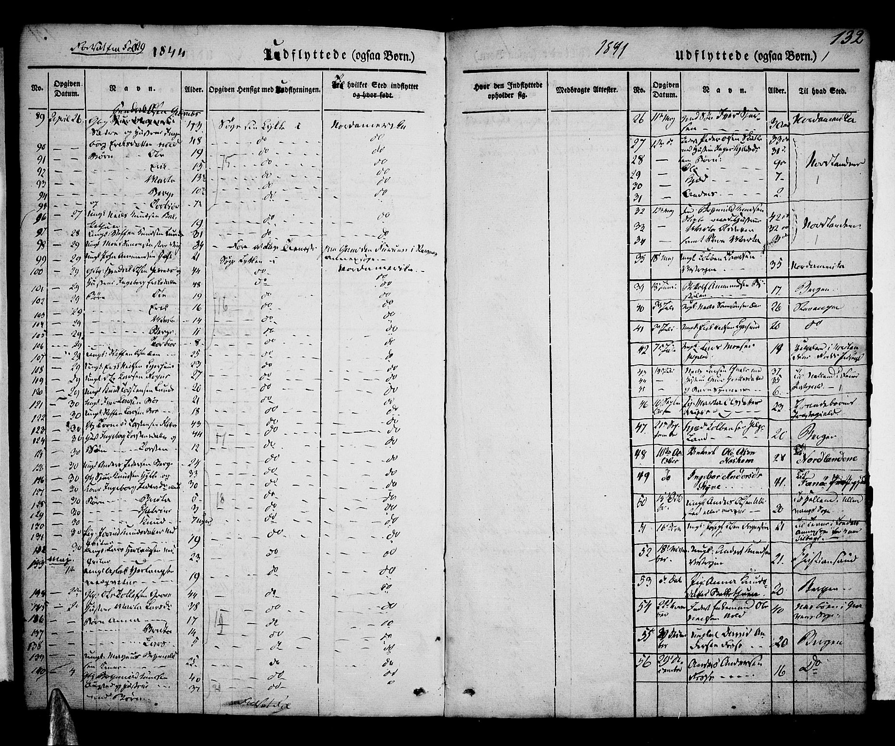 Voss sokneprestembete, SAB/A-79001/H/Haa: Parish register (official) no. A 14, 1837-1847, p. 132