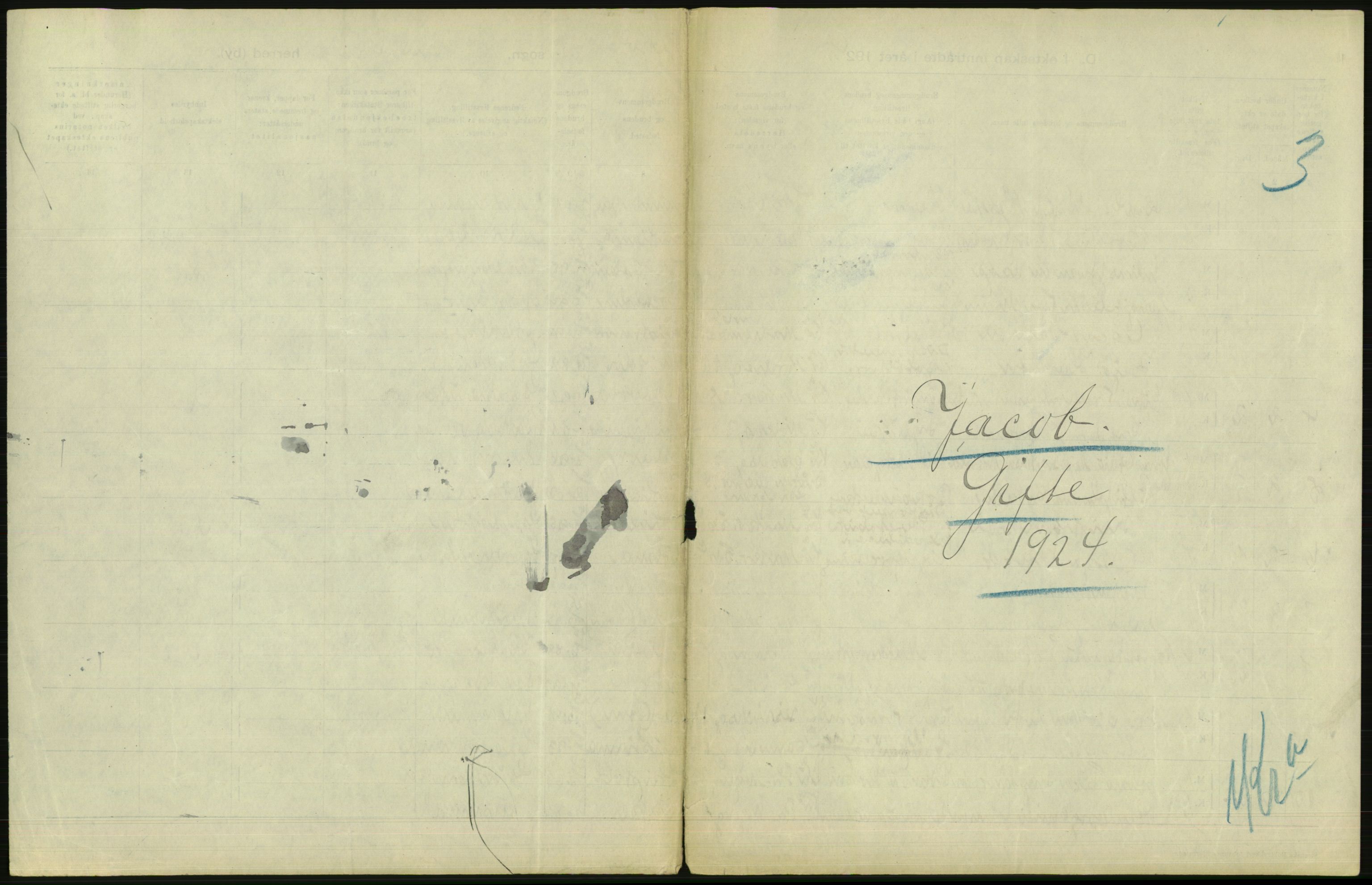 Statistisk sentralbyrå, Sosiodemografiske emner, Befolkning, AV/RA-S-2228/D/Df/Dfc/Dfcd/L0007: Kristiania: Gifte, 1924, p. 327
