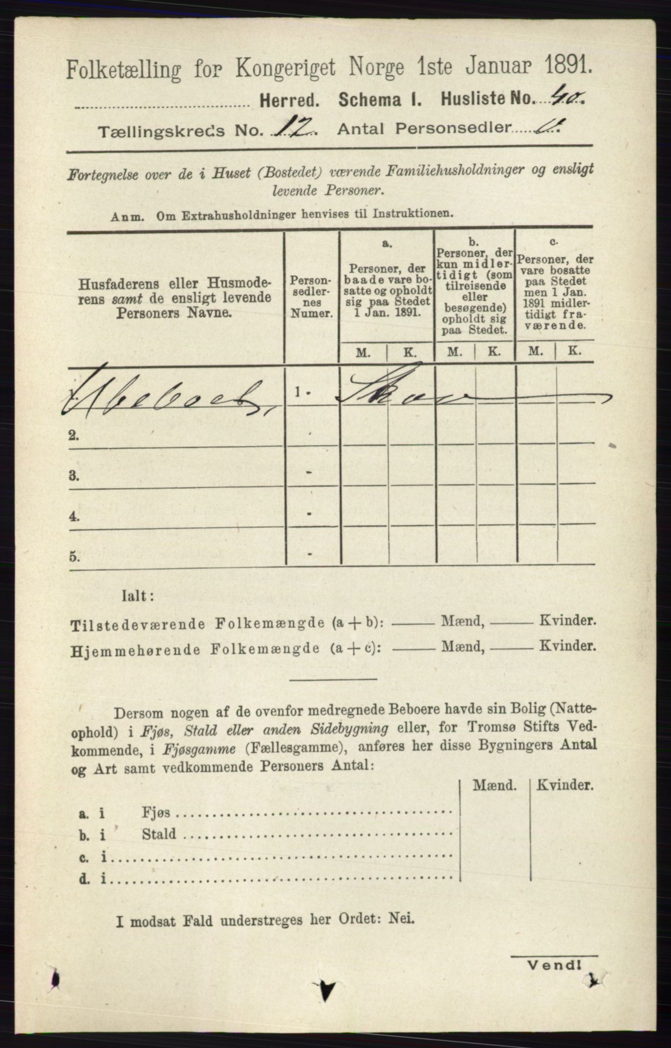 RA, 1891 census for 0417 Stange, 1891, p. 7988