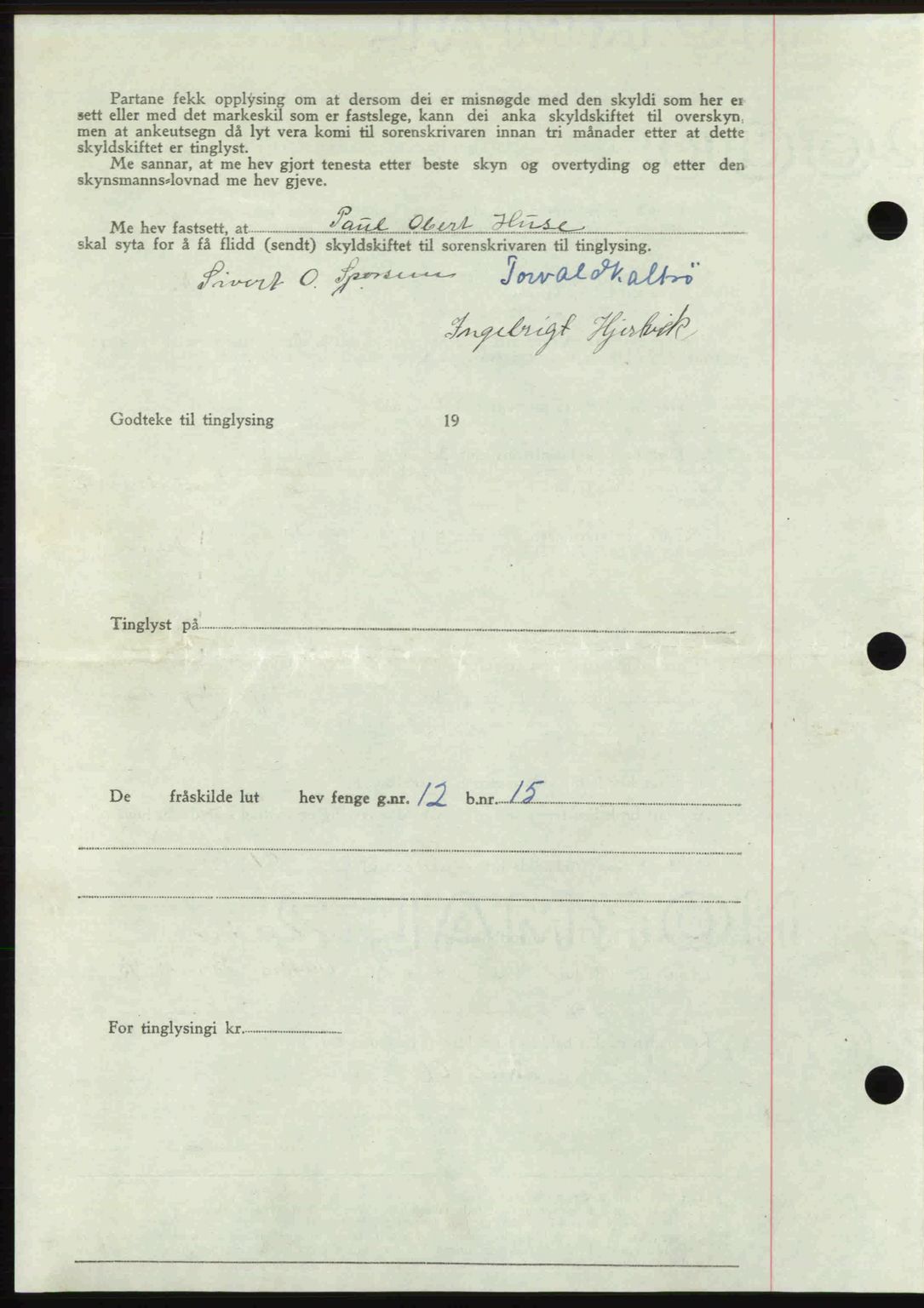 Romsdal sorenskriveri, AV/SAT-A-4149/1/2/2C: Mortgage book no. A27, 1948-1948, Diary no: : 2313/1948