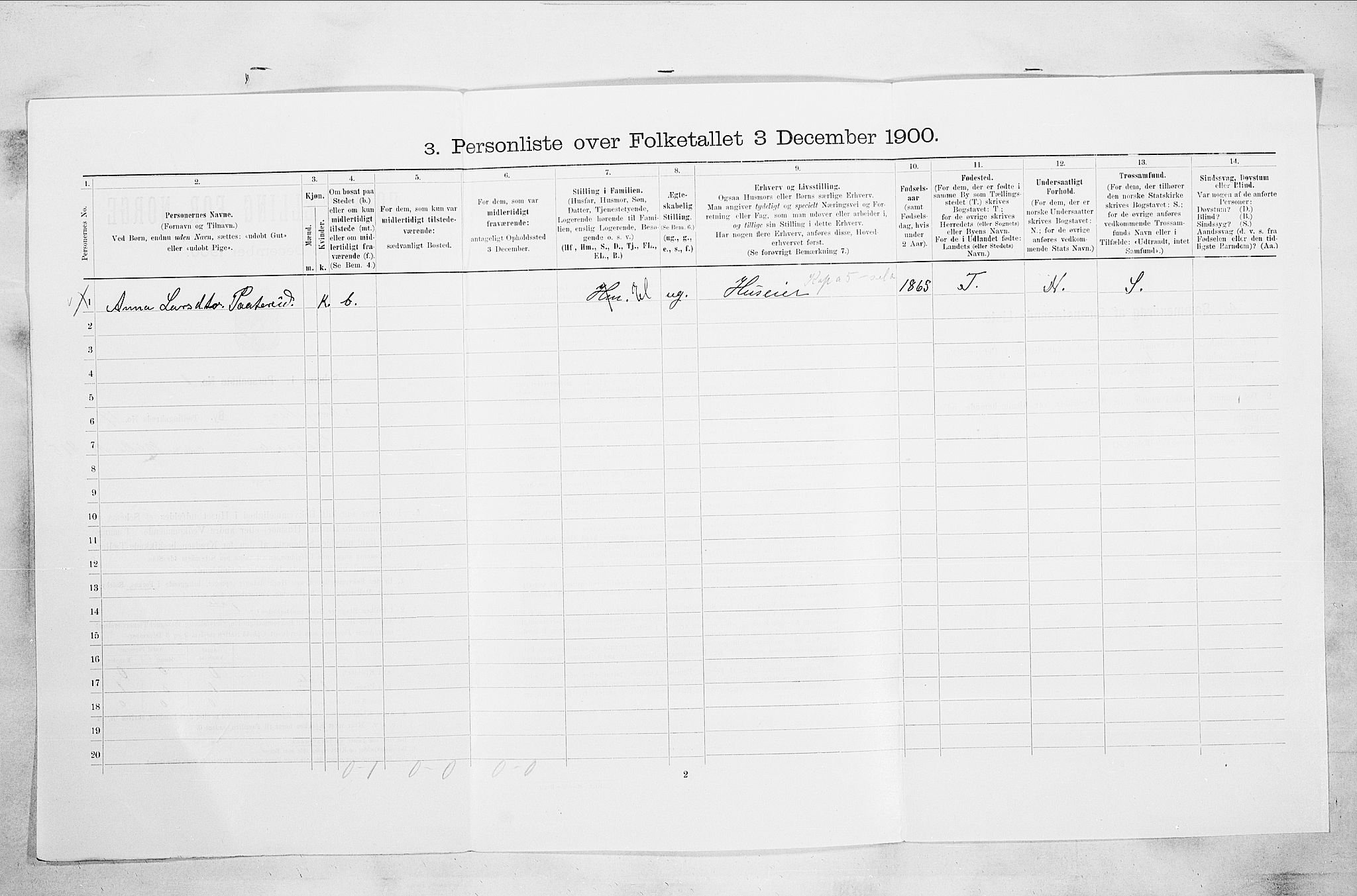 RA, 1900 census for Kongsberg, 1900, p. 3357