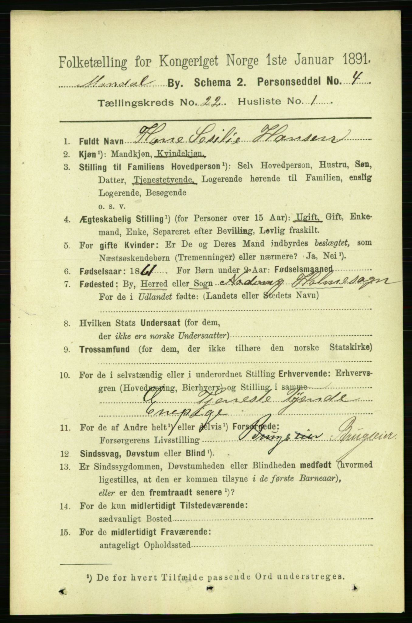 RA, 1891 census for 1002 Mandal, 1891, p. 4174