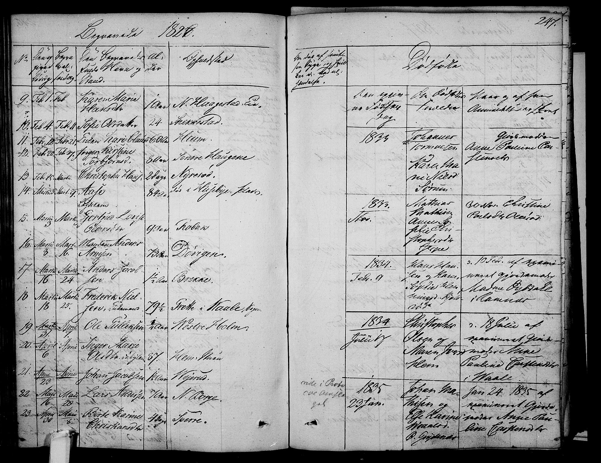 Våle kirkebøker, AV/SAKO-A-334/F/Fa/L0008: Parish register (official) no. I 8, 1824-1844, p. 247