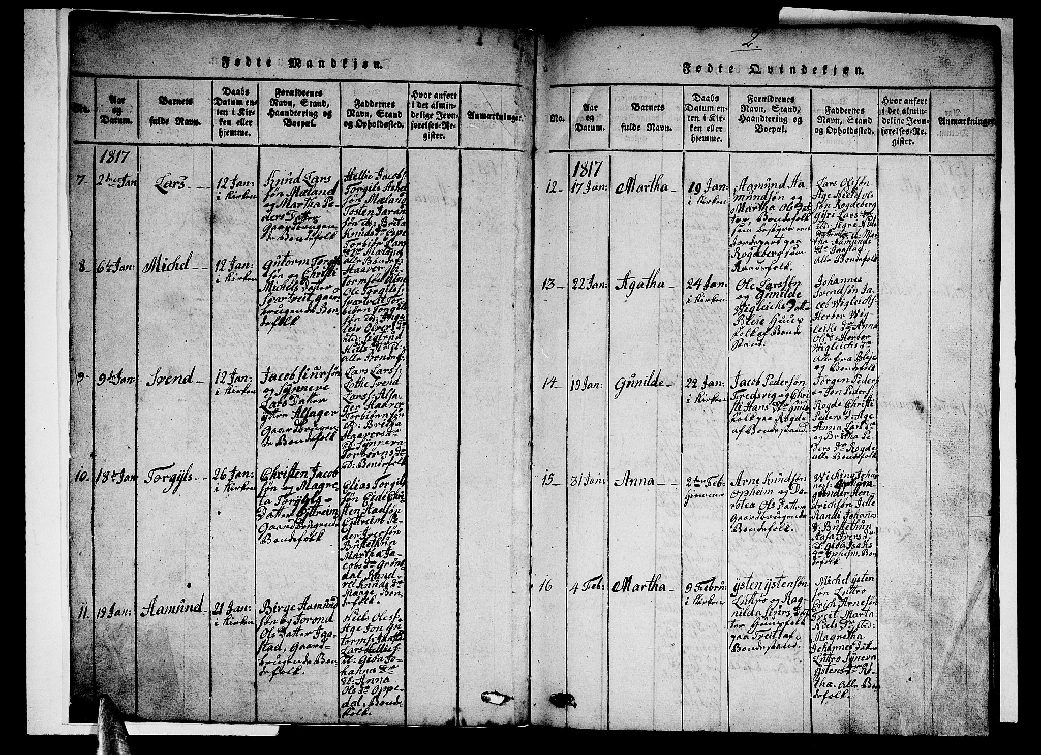 Ullensvang sokneprestembete, SAB/A-78701/H/Hab: Parish register (copy) no. A 3, 1817-1825, p. 2