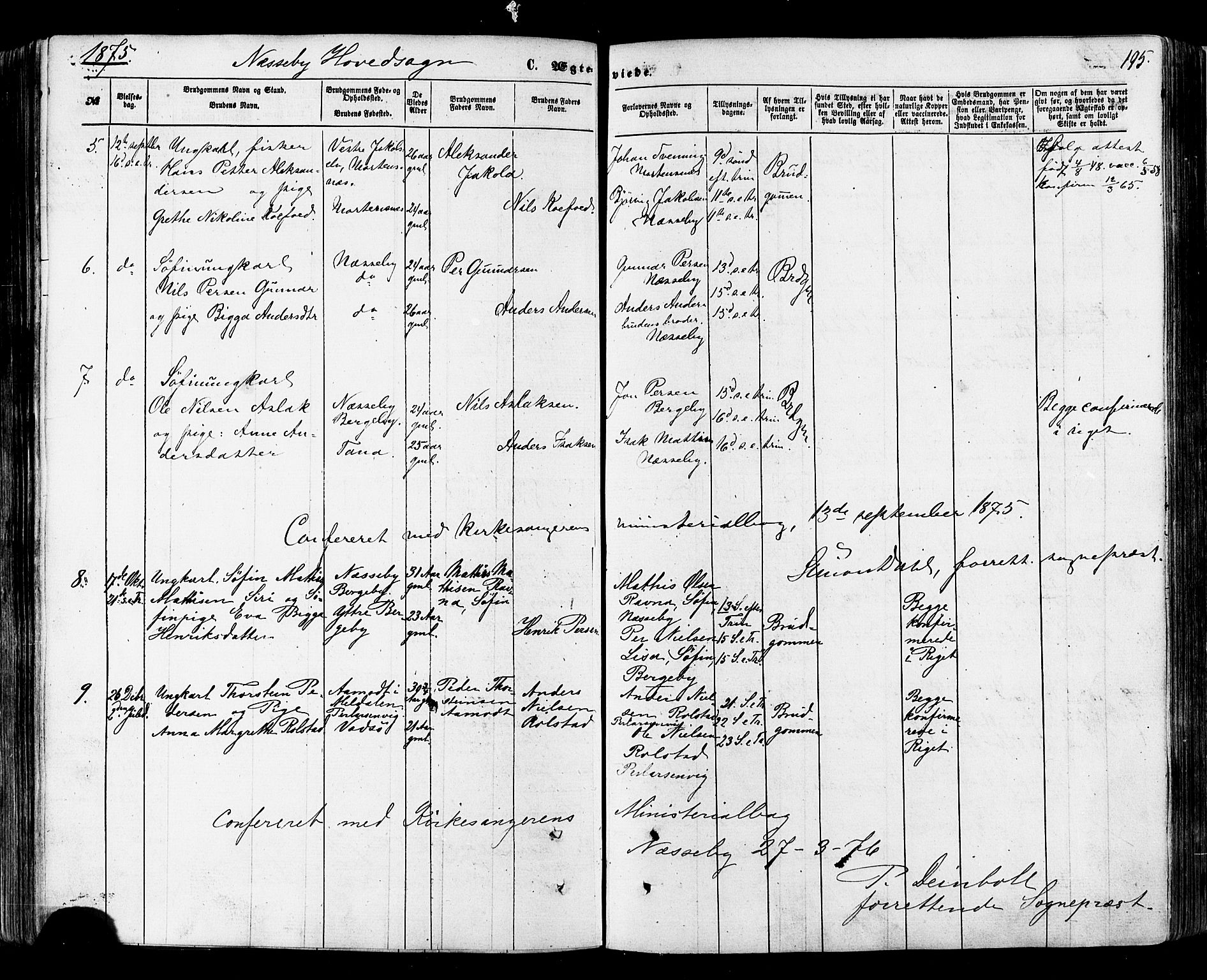 Nesseby sokneprestkontor, SATØ/S-1330/H/Ha/L0003kirke: Parish register (official) no. 3 /1, 1865-1876, p. 195