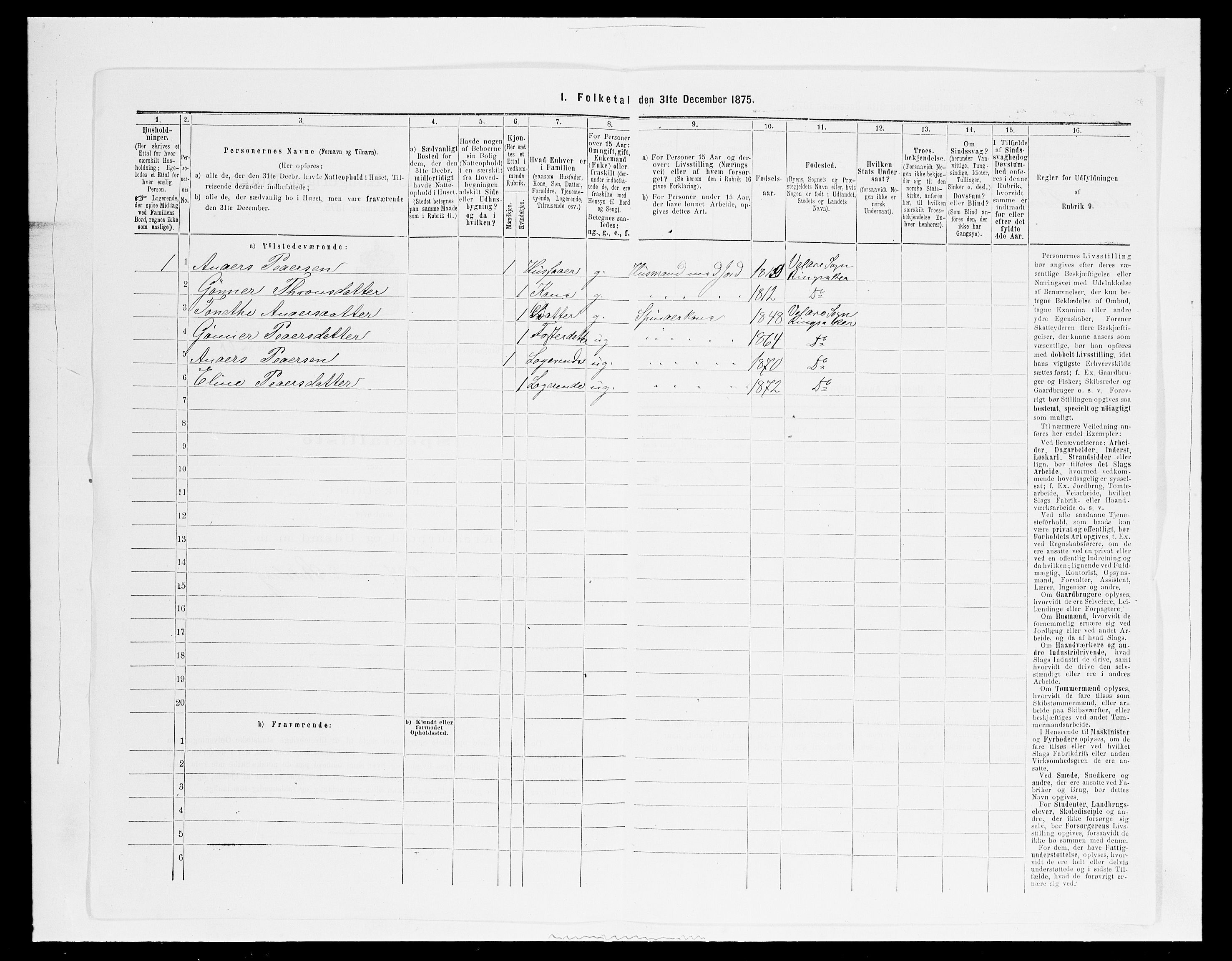 SAH, 1875 census for 0412P Ringsaker, 1875, p. 1400