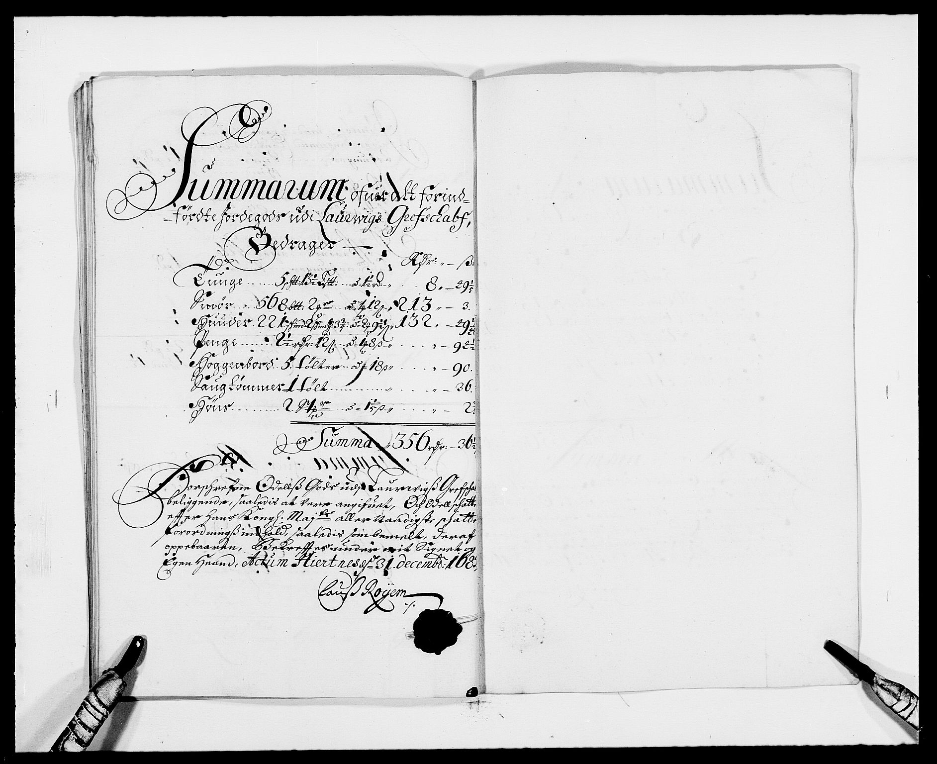 Rentekammeret inntil 1814, Reviderte regnskaper, Fogderegnskap, AV/RA-EA-4092/R33/L1970: Fogderegnskap Larvik grevskap, 1675-1687, p. 71