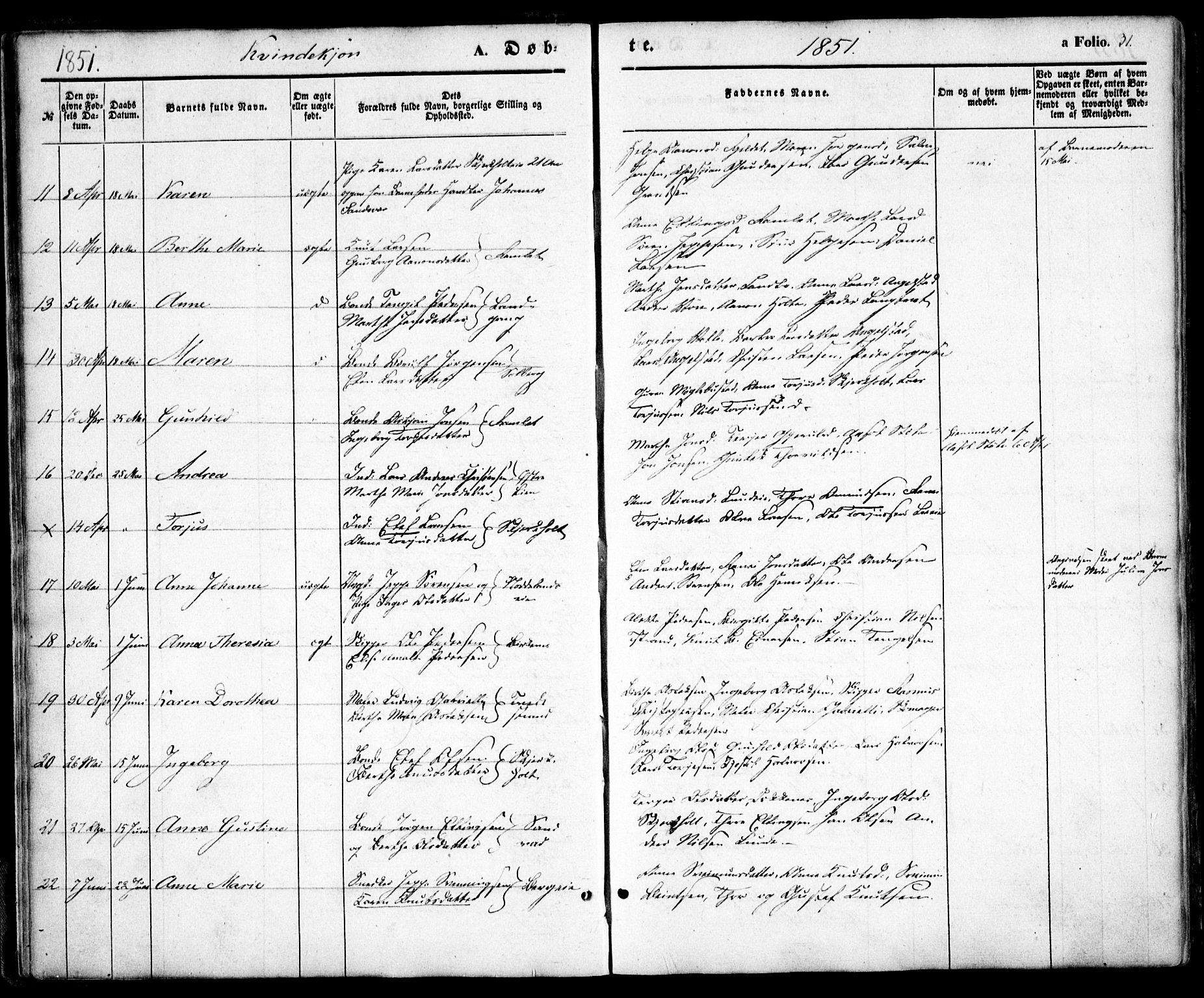 Holt sokneprestkontor, AV/SAK-1111-0021/F/Fa/L0008: Parish register (official) no. A 8, 1849-1860, p. 31