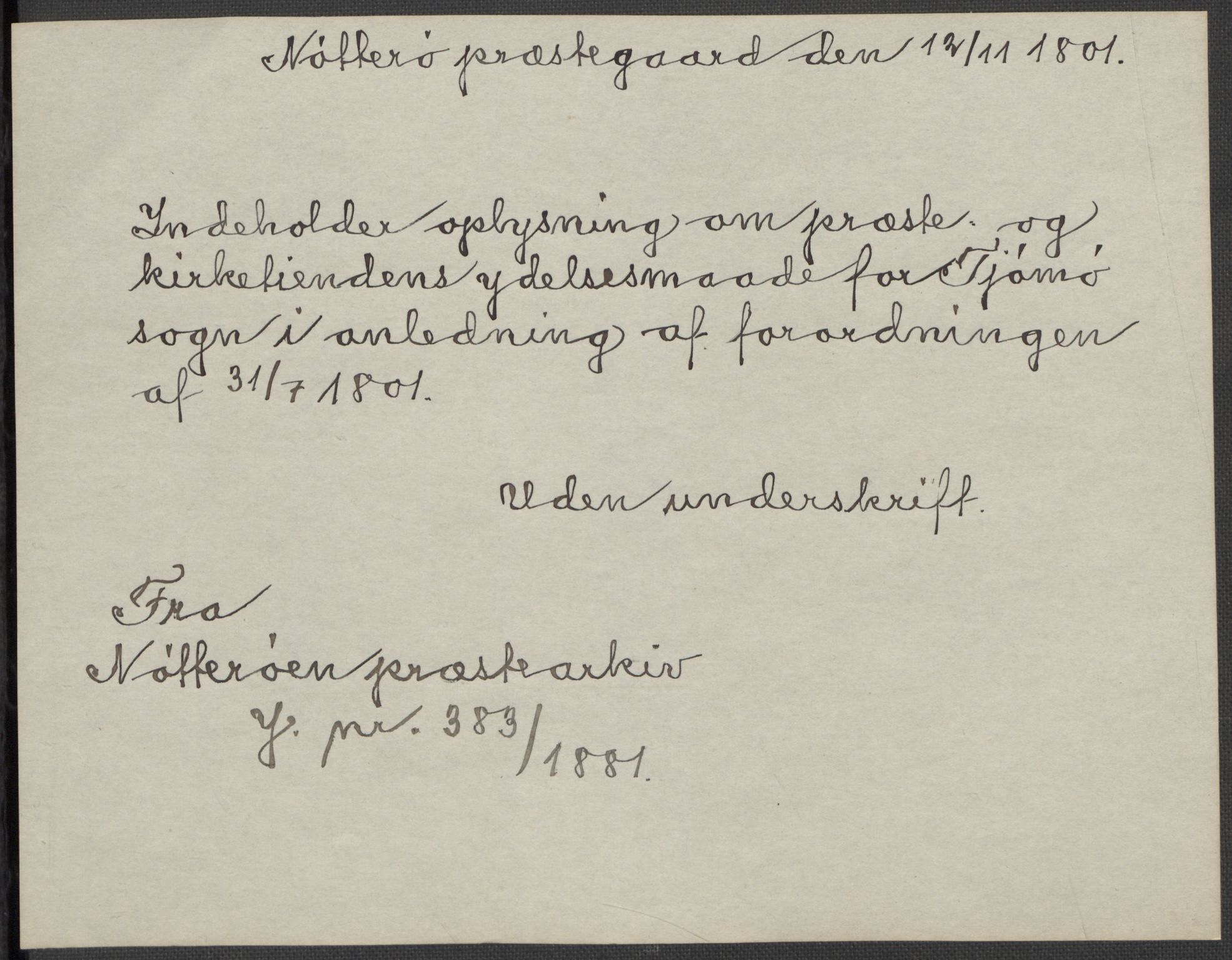 Riksarkivets diplomsamling, AV/RA-EA-5965/F15/L0023: Prestearkiv - Vestfold, 1582-1820, p. 88