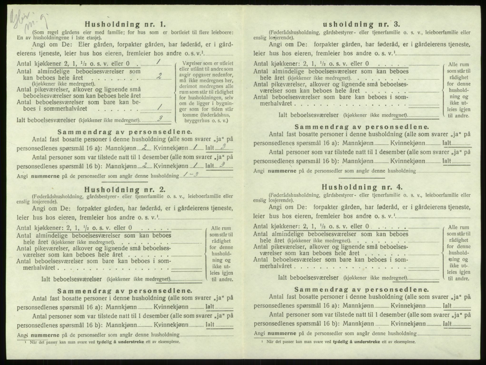 SAB, 1920 census for Haus, 1920, p. 240