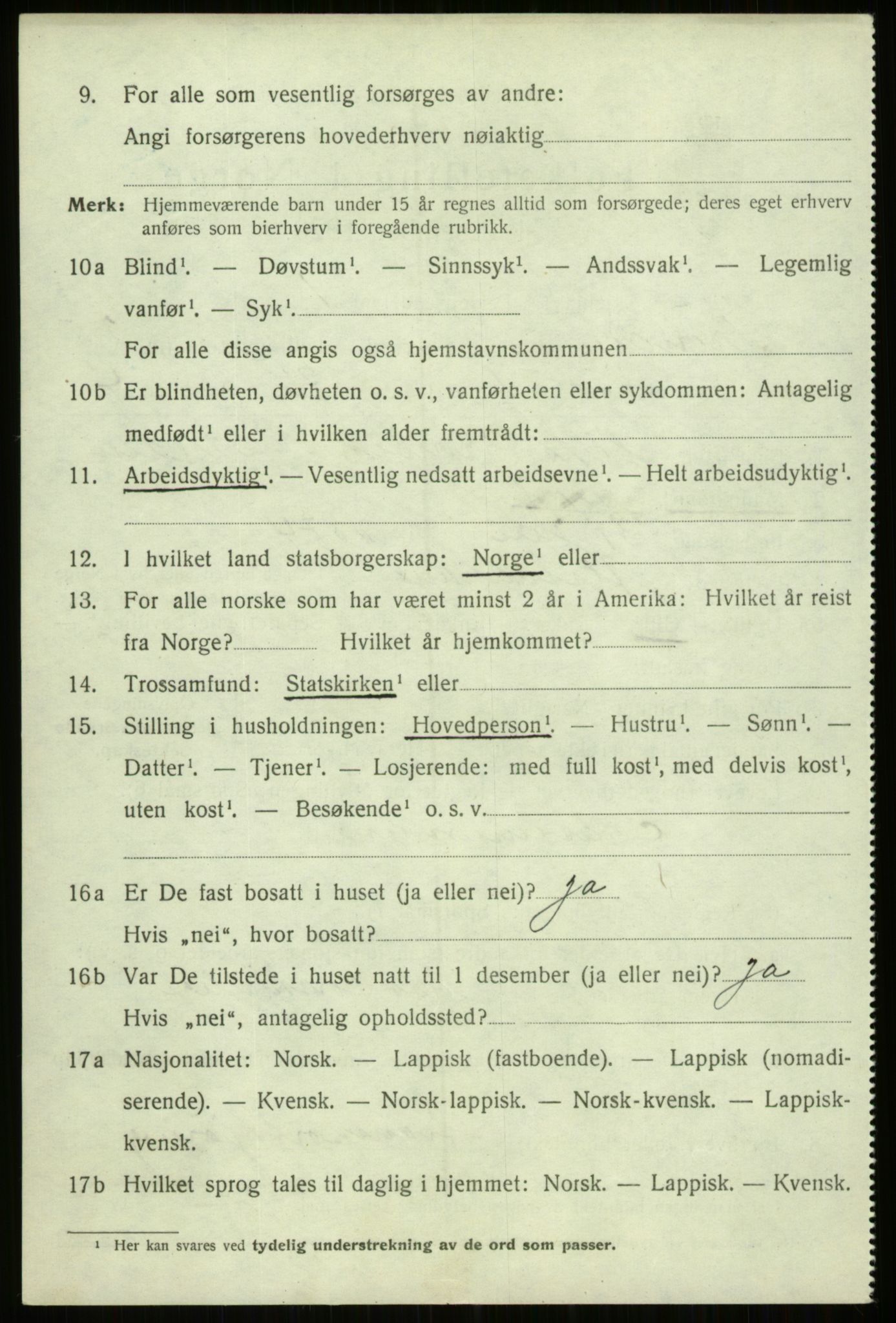 SATØ, 1920 census for Trondenes, 1920, p. 18407