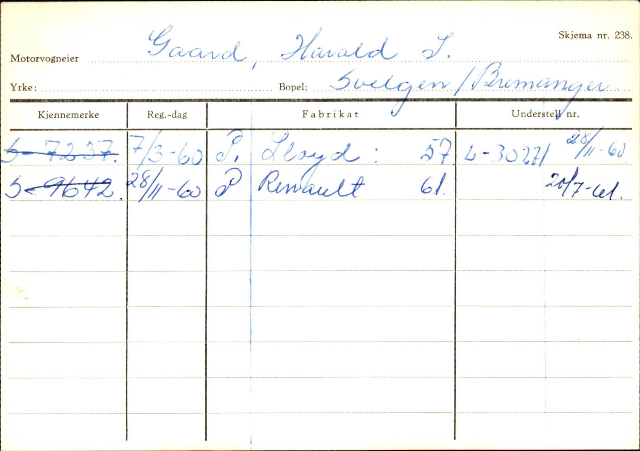 Statens vegvesen, Sogn og Fjordane vegkontor, SAB/A-5301/4/F/L0133: Eigarregister Bremanger A-Å. Gaular A-H, 1945-1975, p. 647