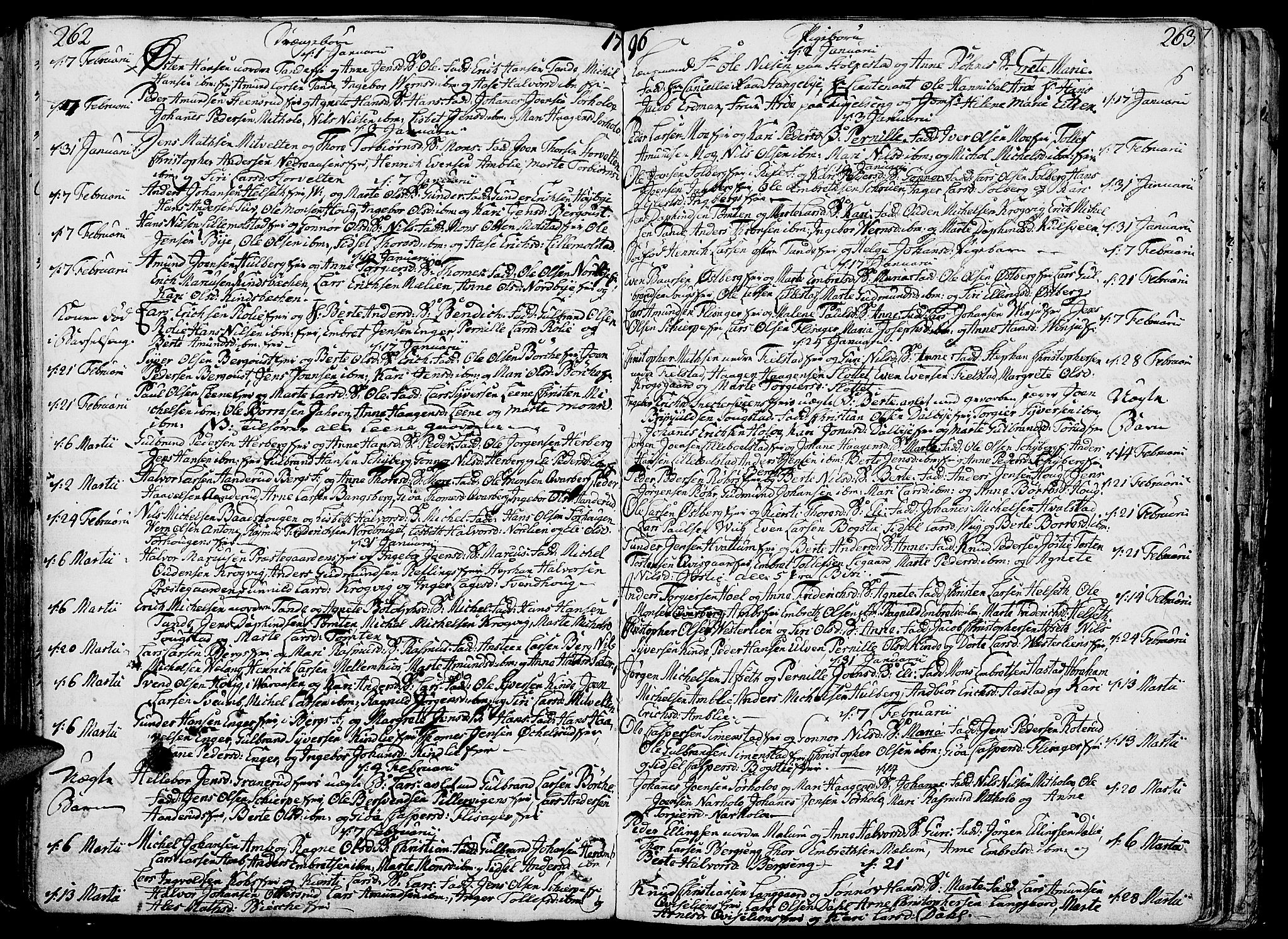 Ringsaker prestekontor, SAH/PREST-014/K/Ka/L0003: Parish register (official) no. 3, 1775-1798, p. 262-263