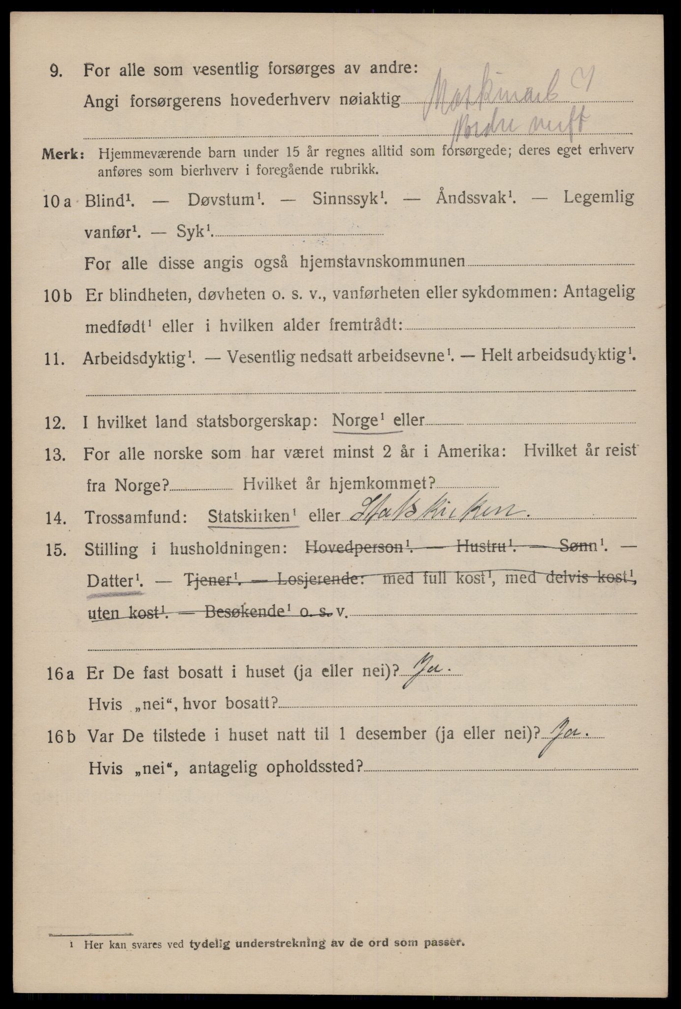 SAT, 1920 census for Trondheim, 1920, p. 56175